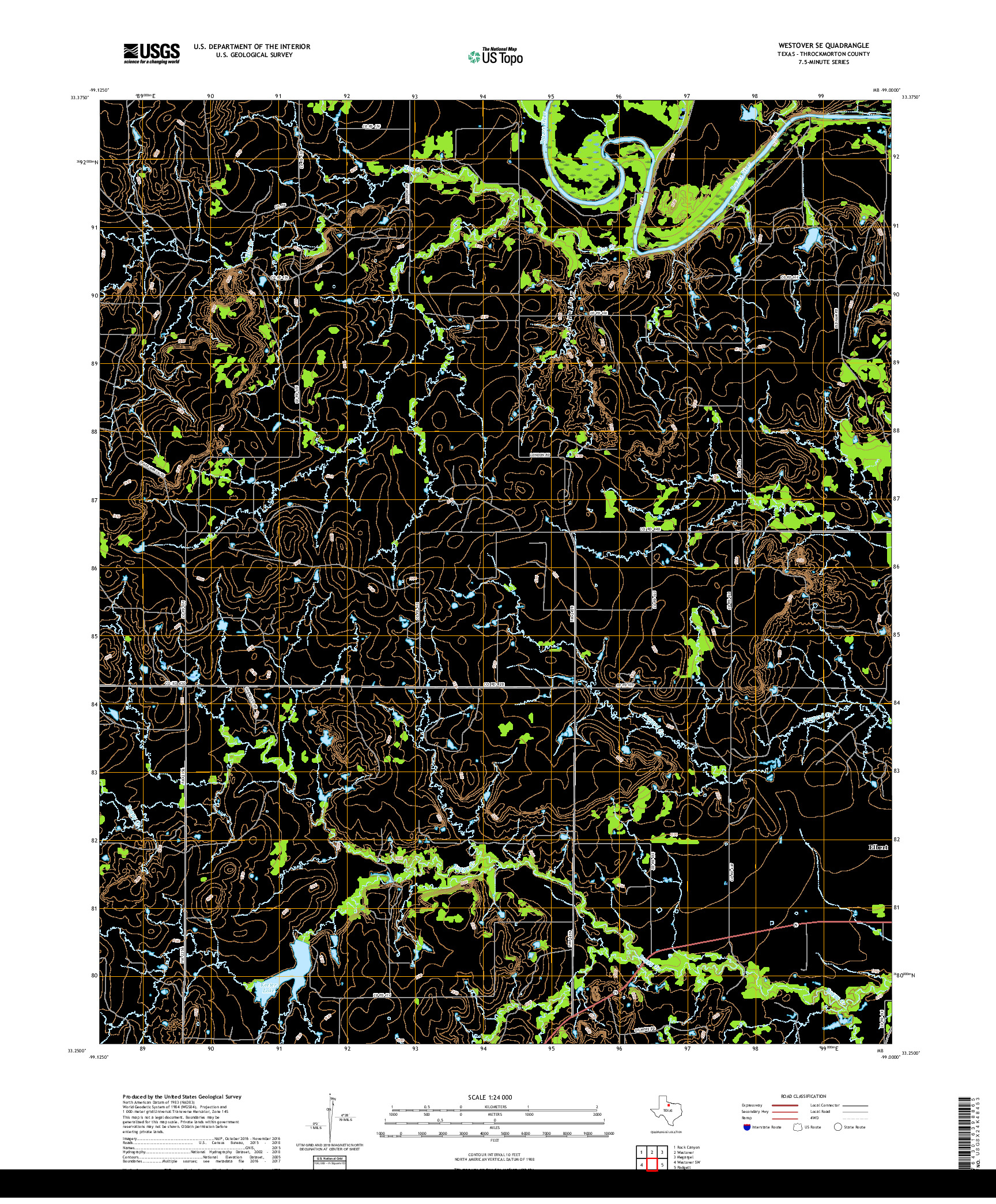 USGS US TOPO 7.5-MINUTE MAP FOR WESTOVER SE, TX 2019