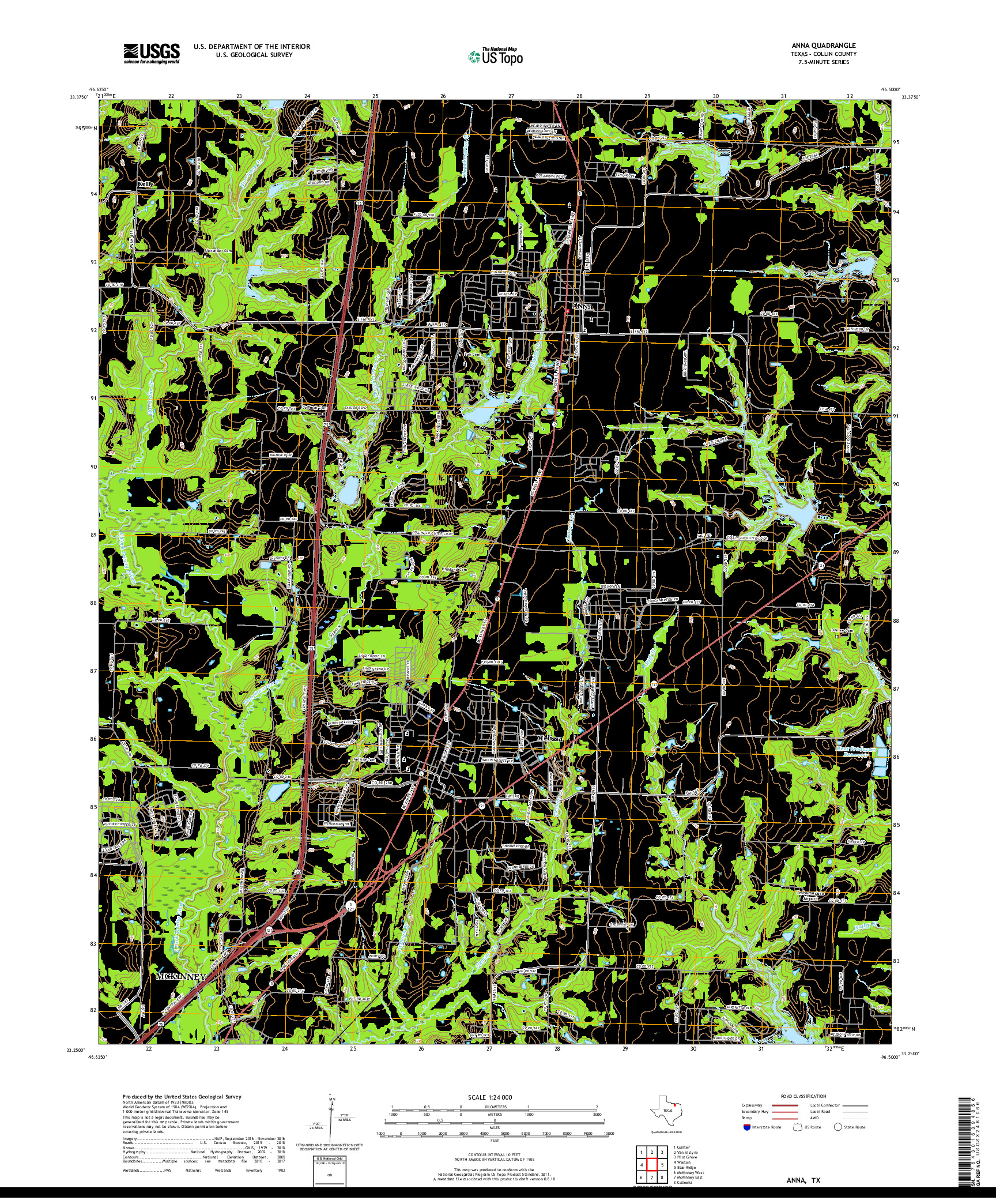 USGS US TOPO 7.5-MINUTE MAP FOR ANNA, TX 2019