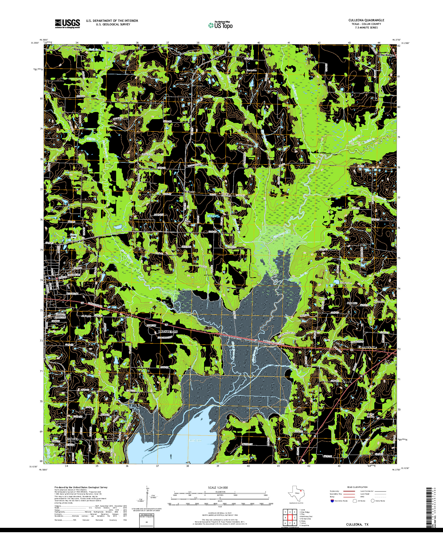 USGS US TOPO 7.5-MINUTE MAP FOR CULLEOKA, TX 2019