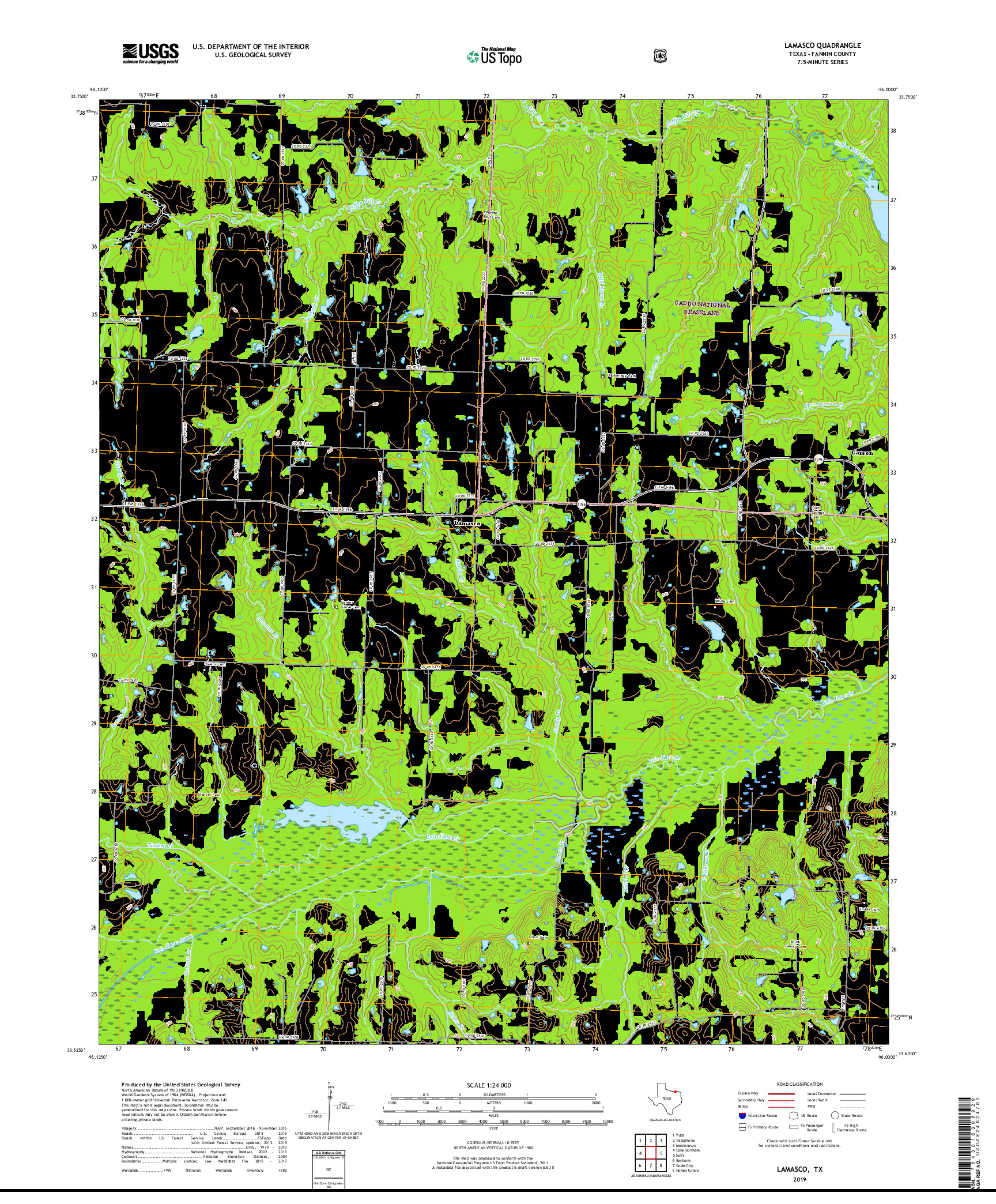 USGS US TOPO 7.5-MINUTE MAP FOR LAMASCO, TX 2019