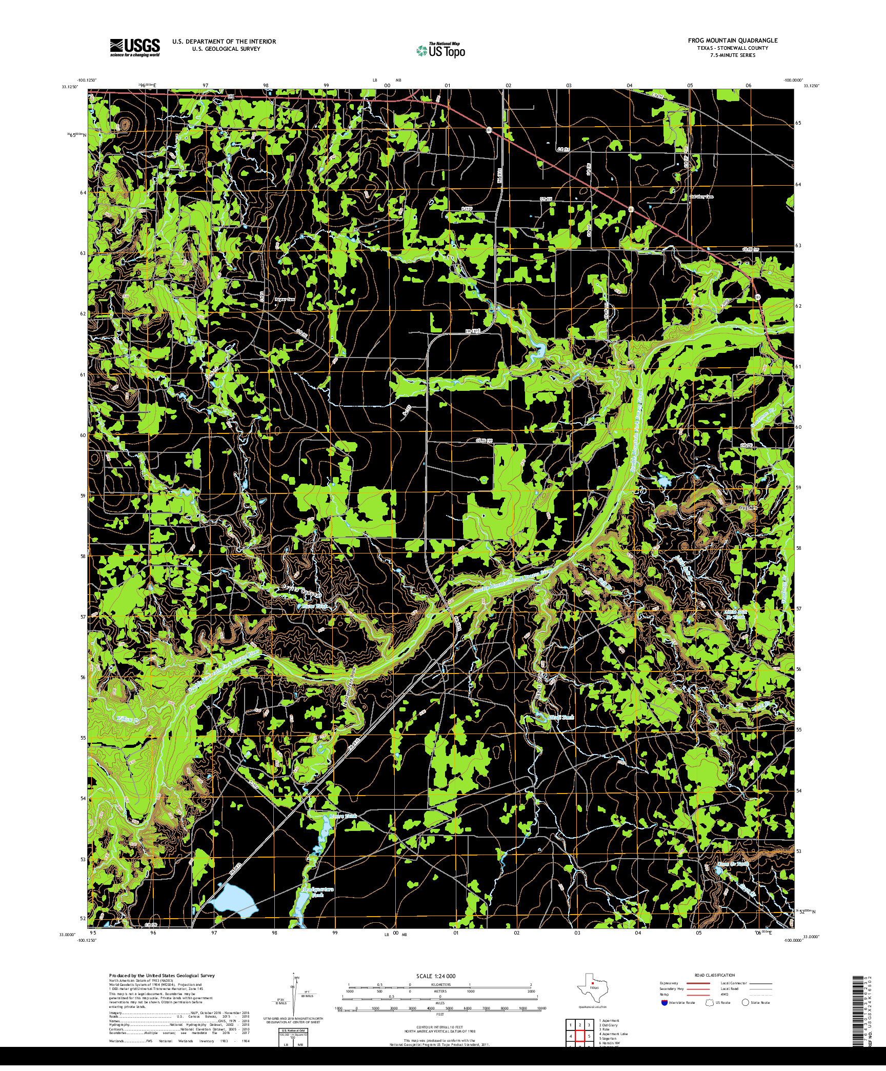 USGS US TOPO 7.5-MINUTE MAP FOR FROG MOUNTAIN, TX 2019