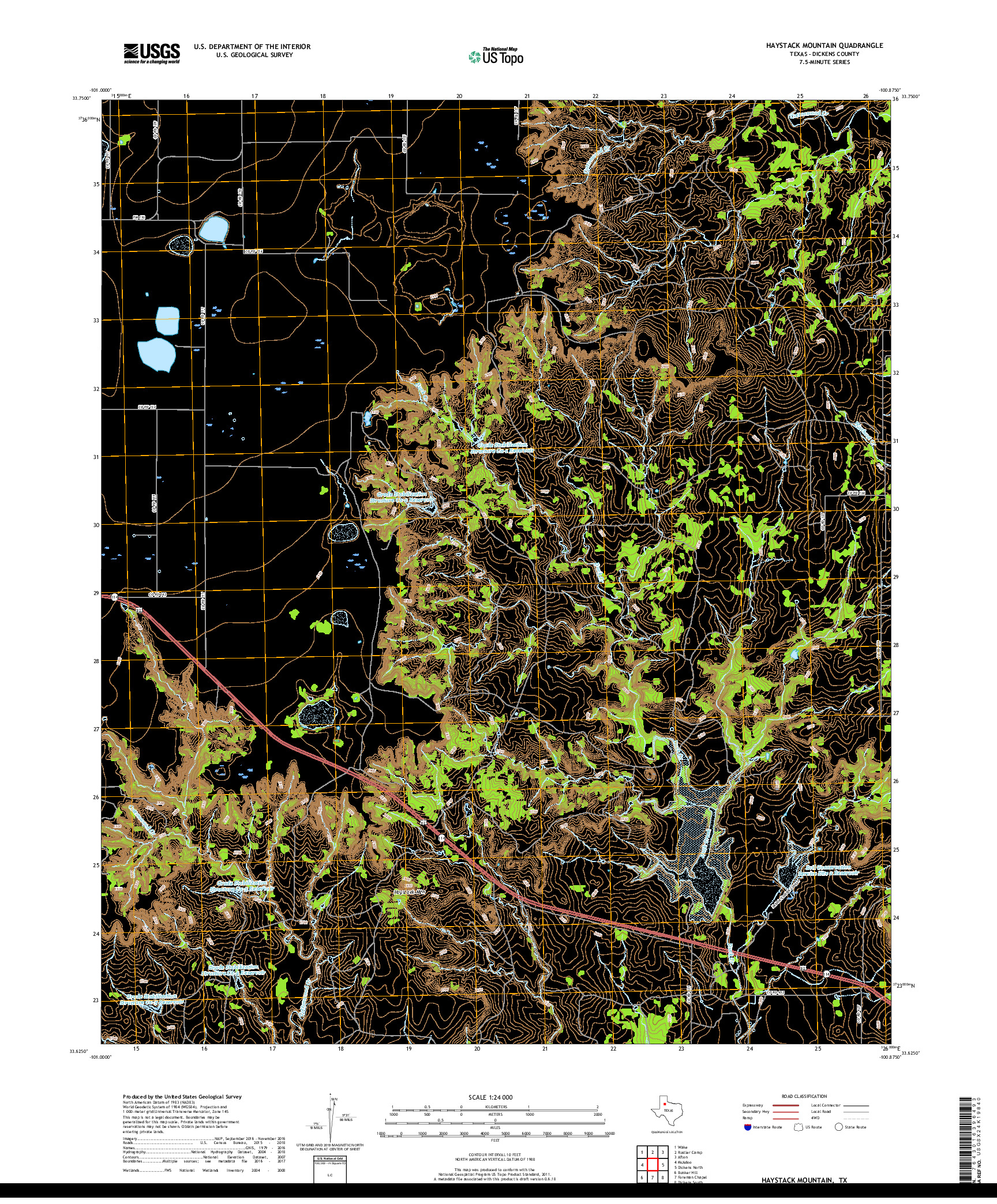 USGS US TOPO 7.5-MINUTE MAP FOR HAYSTACK MOUNTAIN, TX 2019