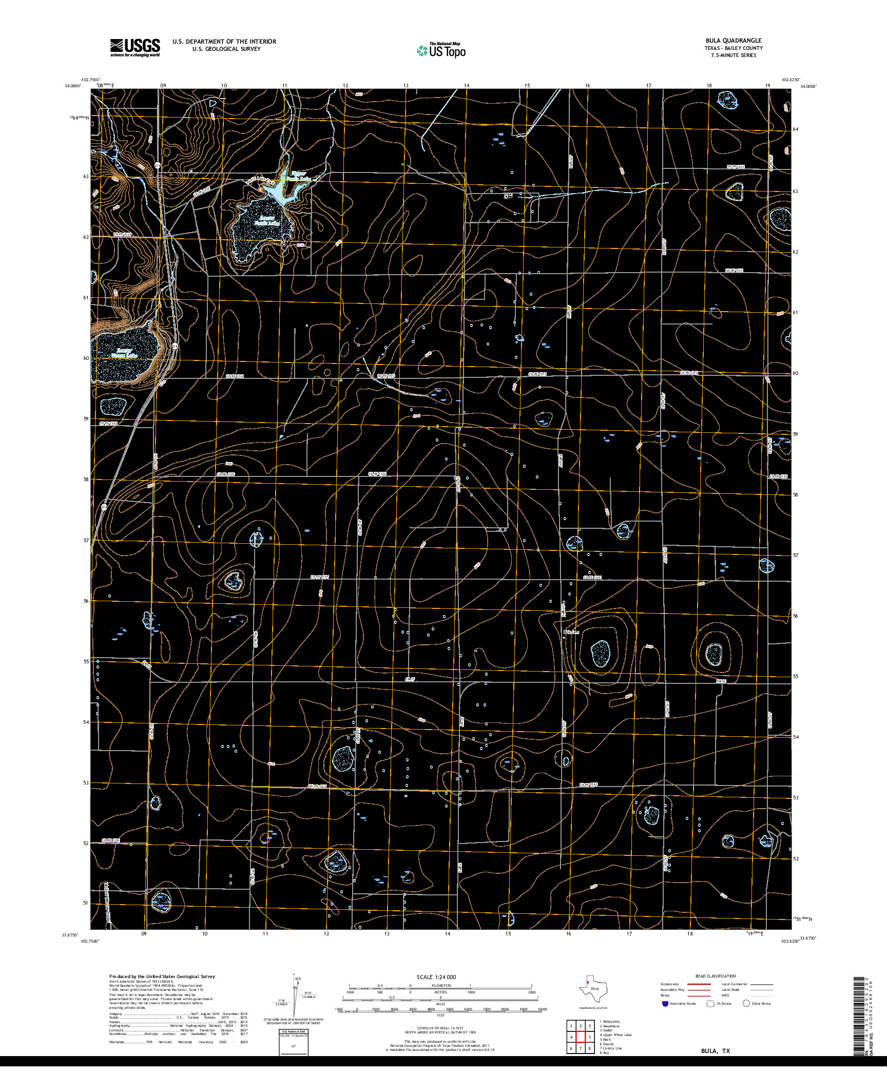 USGS US TOPO 7.5-MINUTE MAP FOR BULA, TX 2019