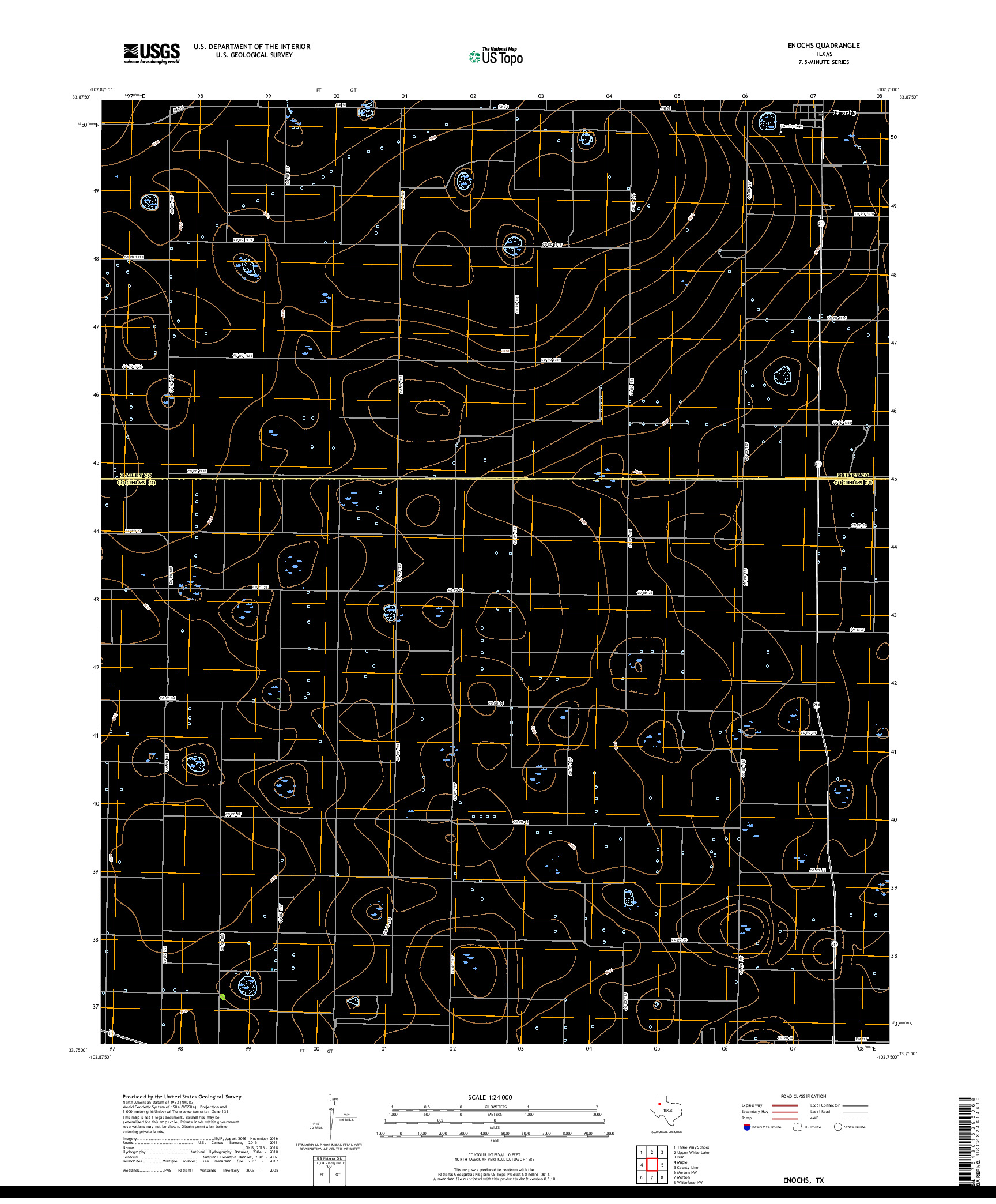 USGS US TOPO 7.5-MINUTE MAP FOR ENOCHS, TX 2019