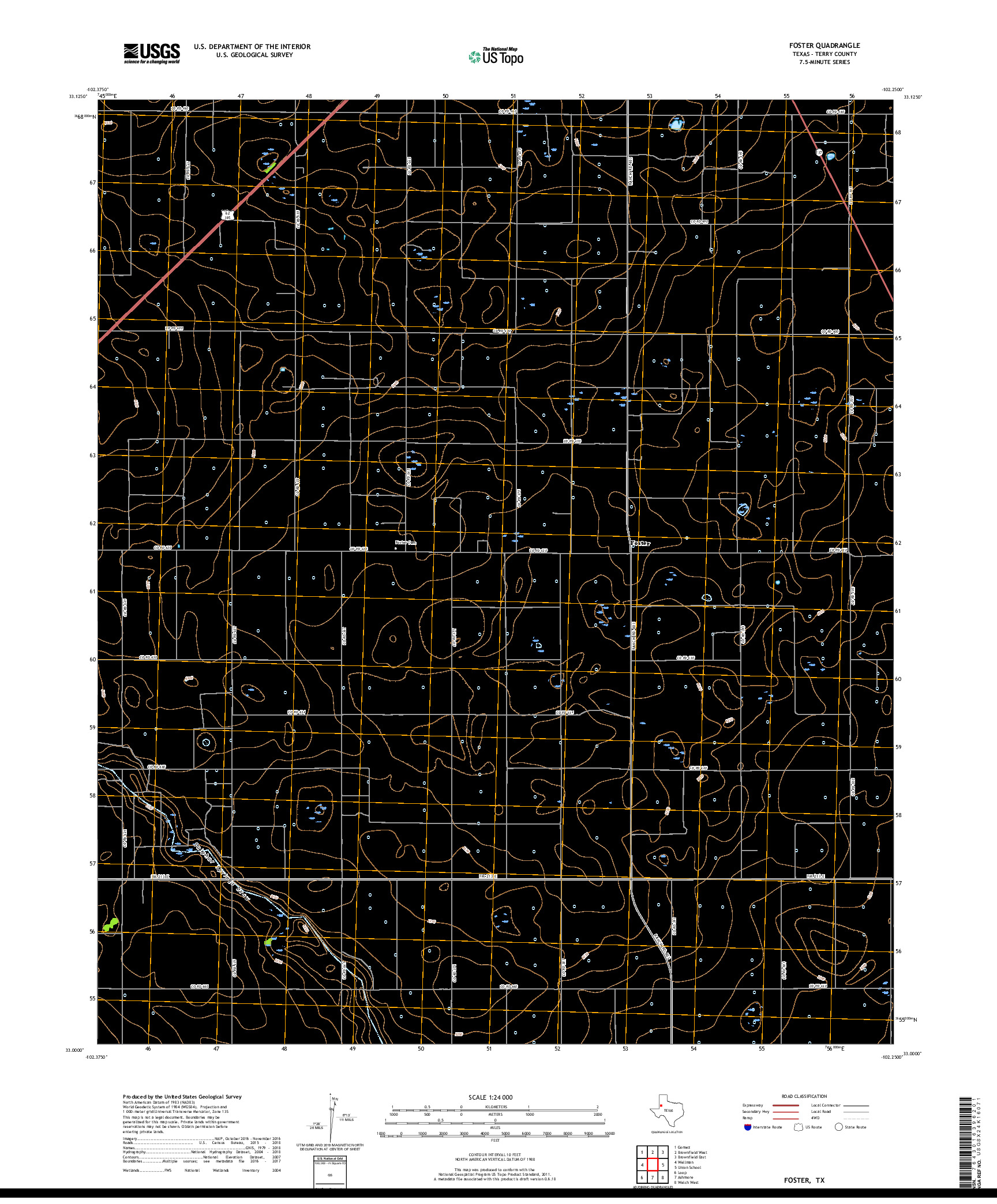 USGS US TOPO 7.5-MINUTE MAP FOR FOSTER, TX 2019