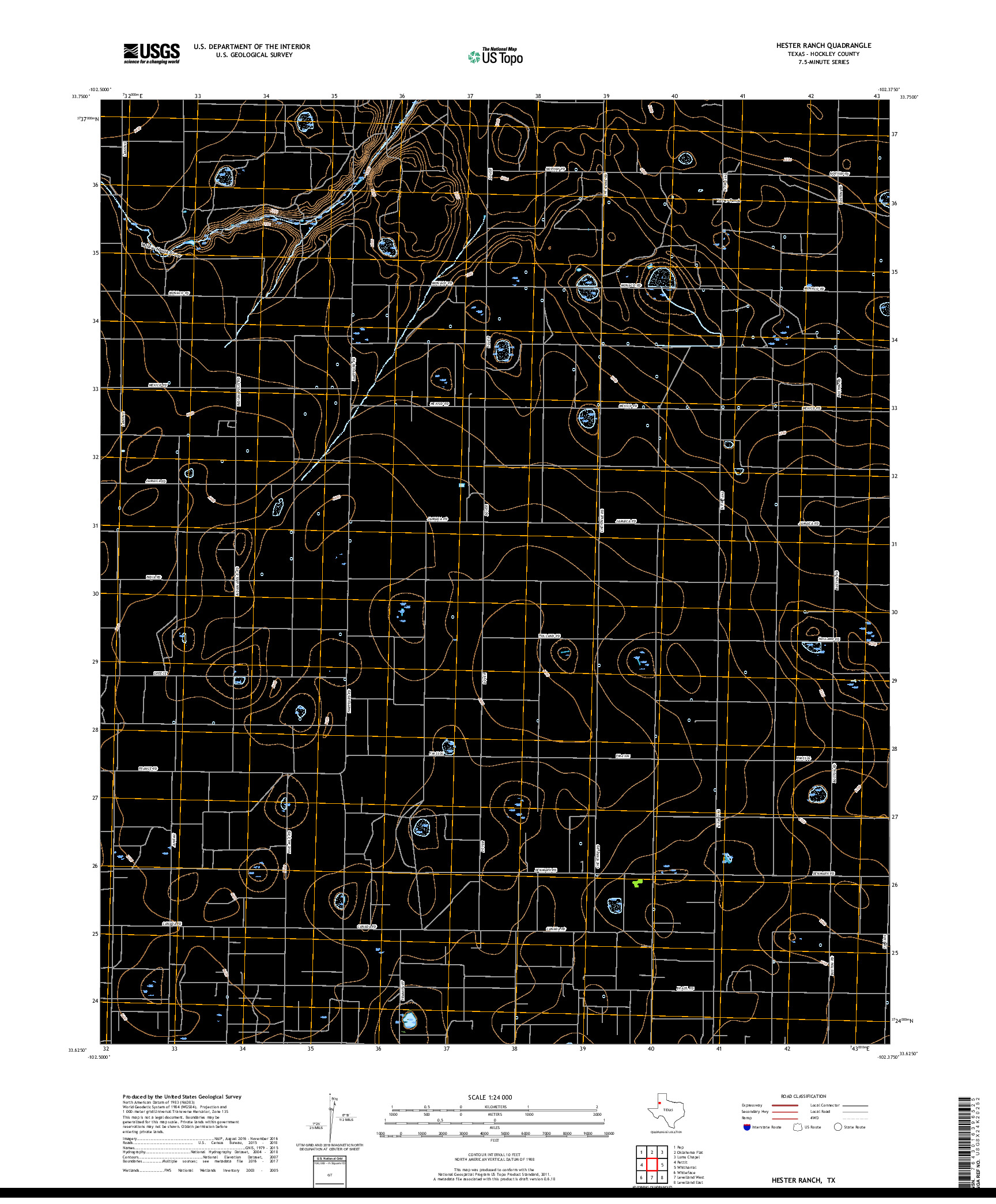 USGS US TOPO 7.5-MINUTE MAP FOR HESTER RANCH, TX 2019