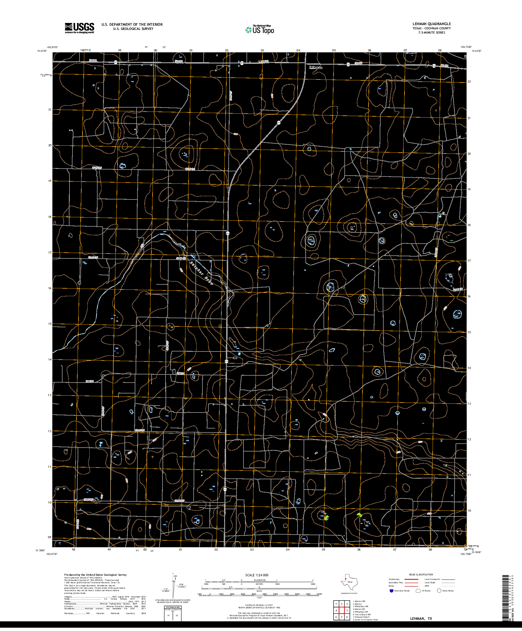 USGS US TOPO 7.5-MINUTE MAP FOR LEHMAN, TX 2019