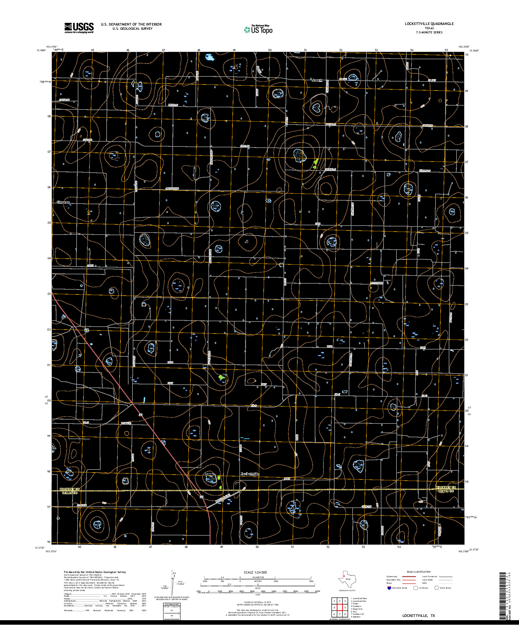 USGS US TOPO 7.5-MINUTE MAP FOR LOCKETTVILLE, TX 2019