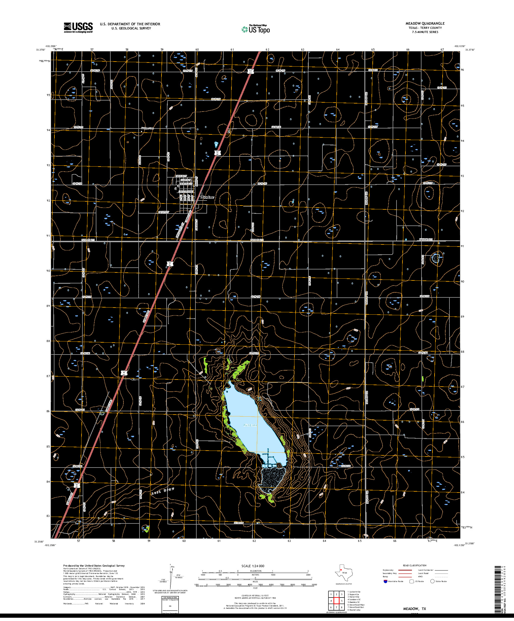 USGS US TOPO 7.5-MINUTE MAP FOR MEADOW, TX 2019