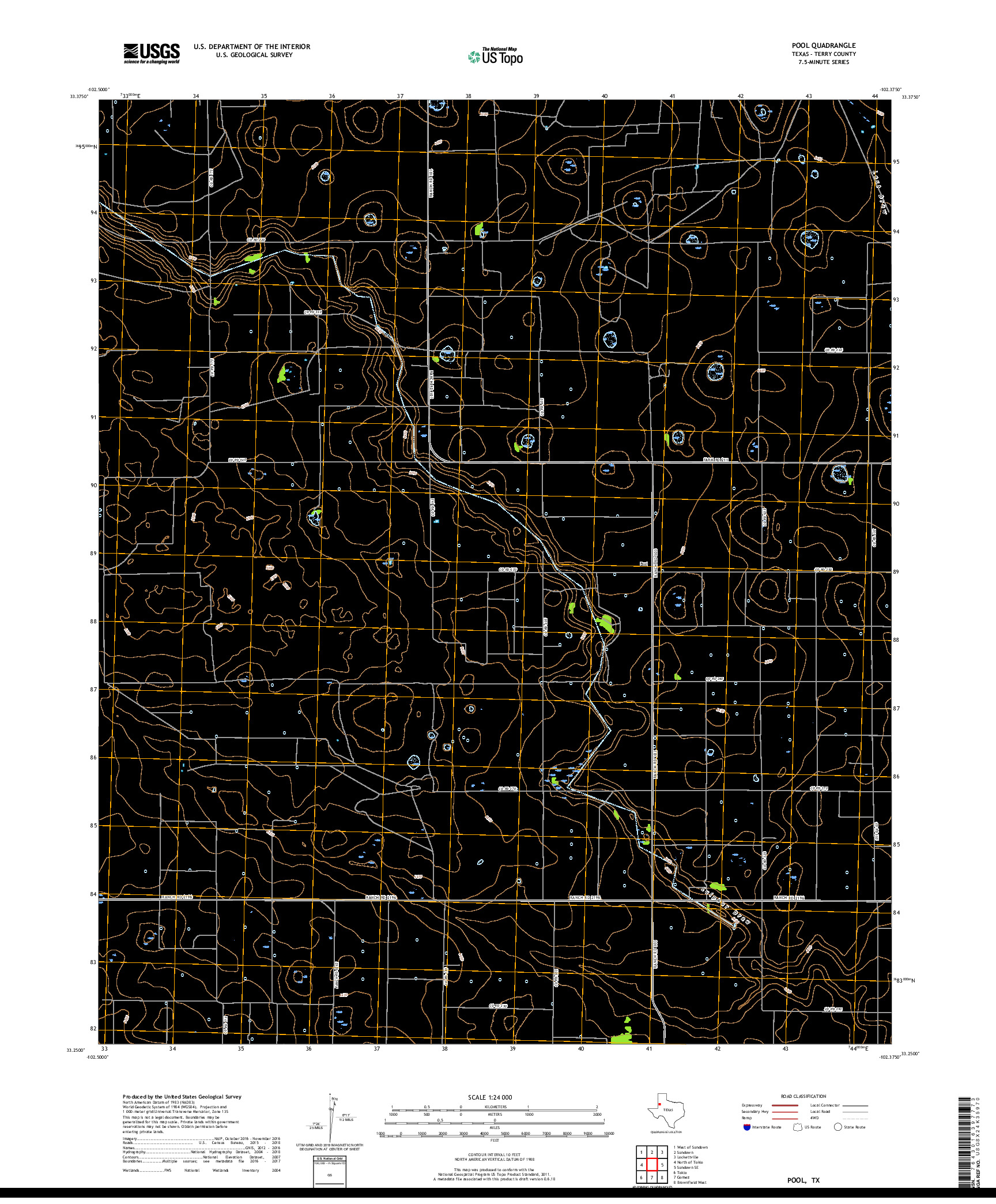 USGS US TOPO 7.5-MINUTE MAP FOR POOL, TX 2019