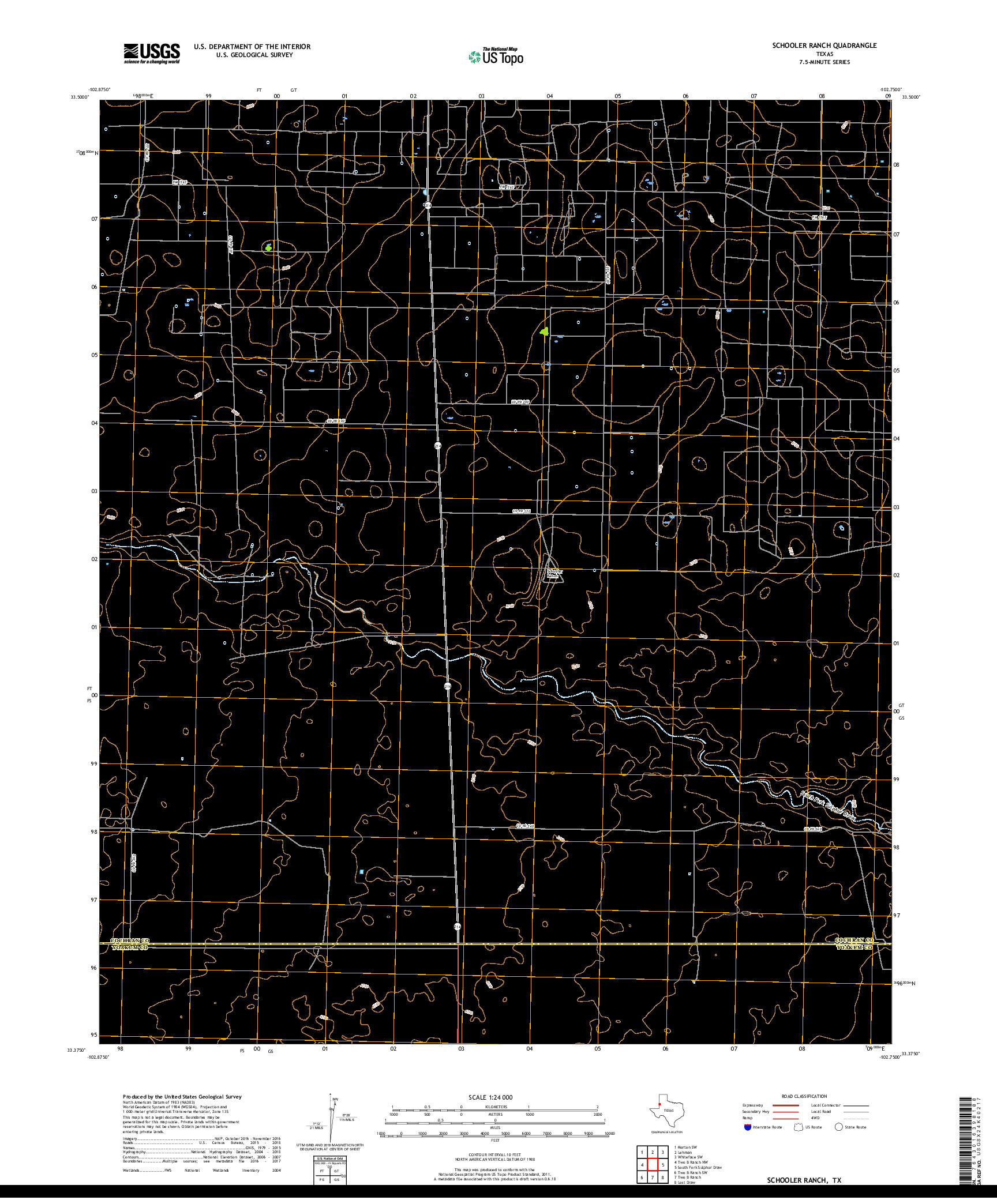 USGS US TOPO 7.5-MINUTE MAP FOR SCHOOLER RANCH, TX 2019