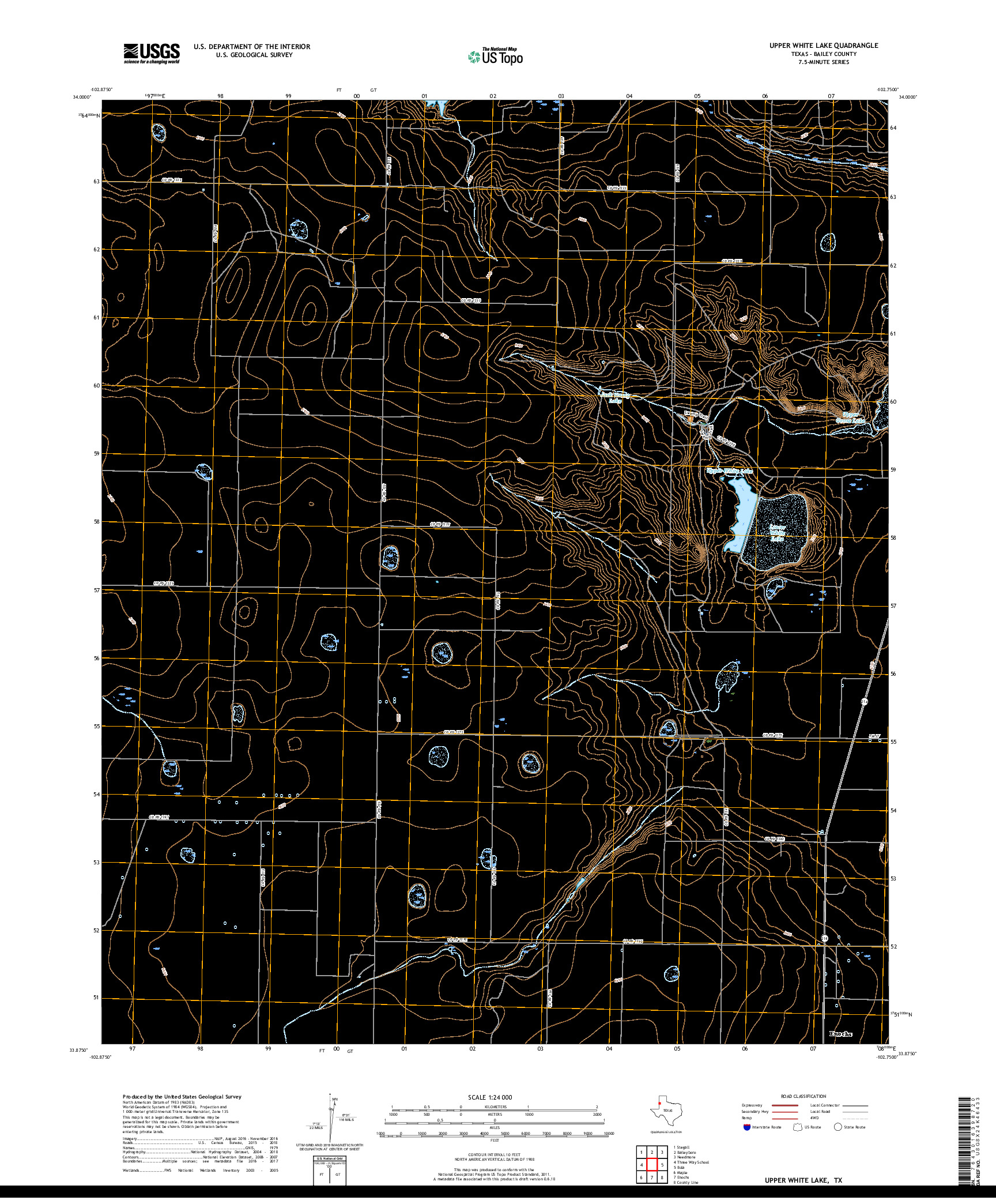 USGS US TOPO 7.5-MINUTE MAP FOR UPPER WHITE LAKE, TX 2019