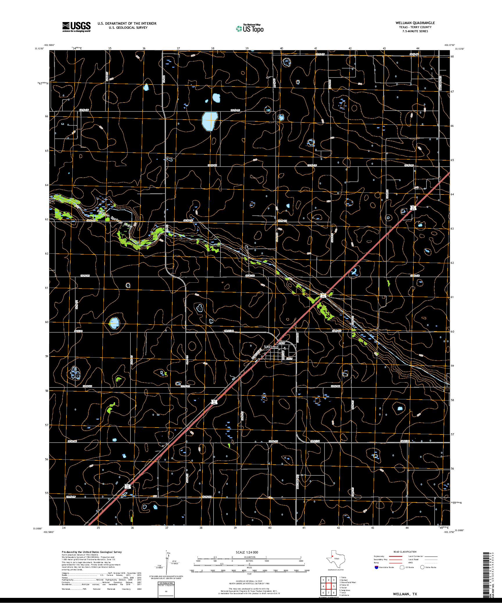 USGS US TOPO 7.5-MINUTE MAP FOR WELLMAN, TX 2019