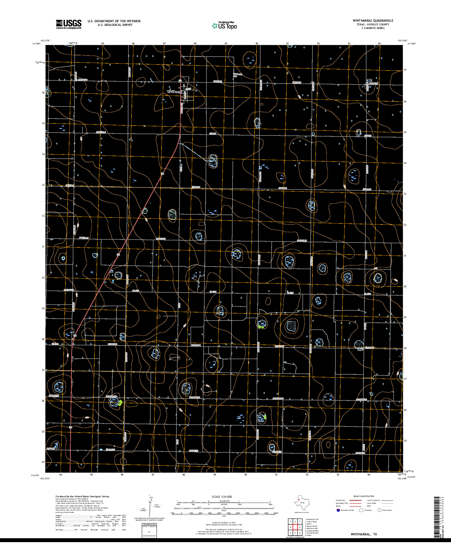 USGS US TOPO 7.5-MINUTE MAP FOR WHITHARRAL, TX 2019