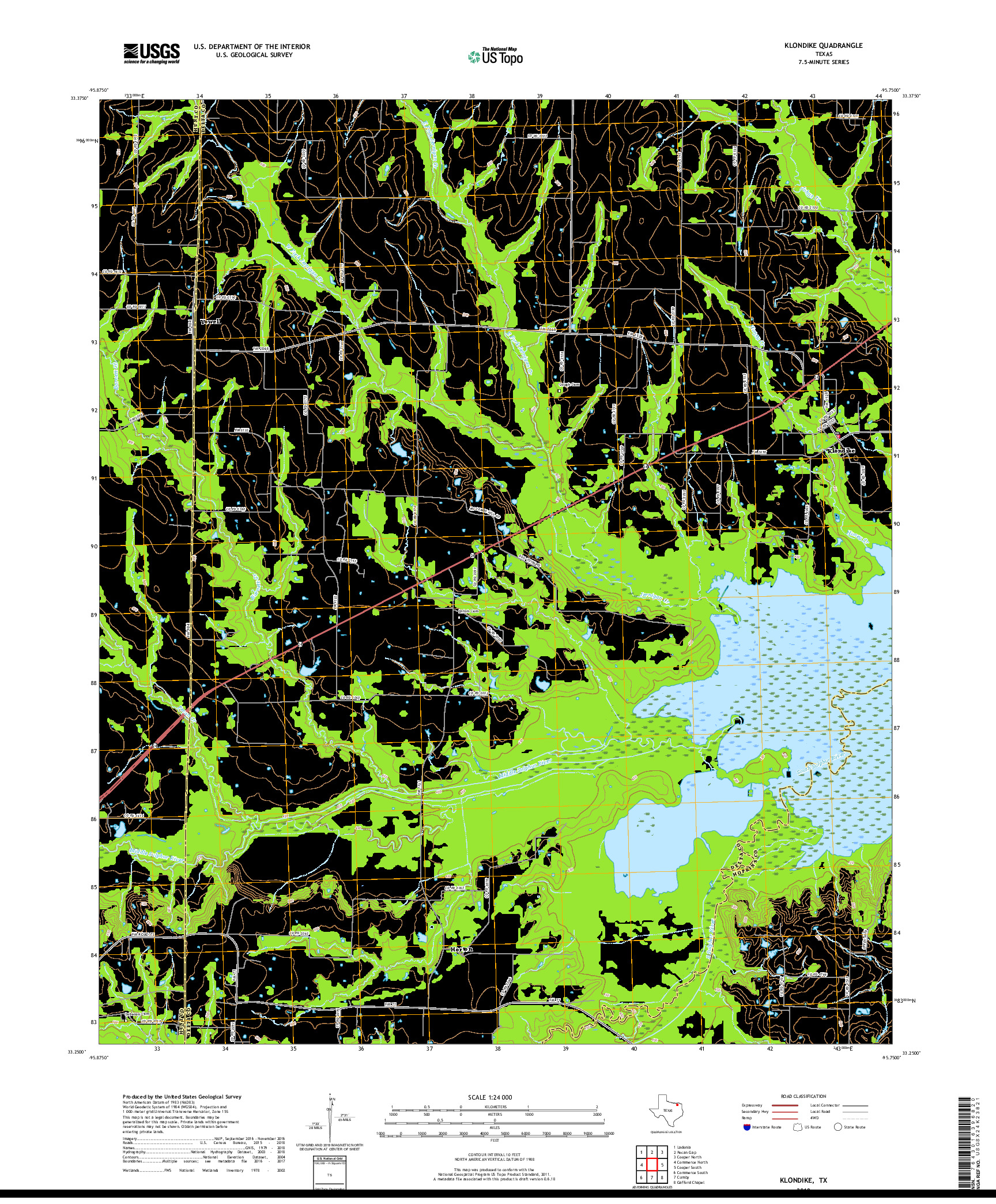 USGS US TOPO 7.5-MINUTE MAP FOR KLONDIKE, TX 2019