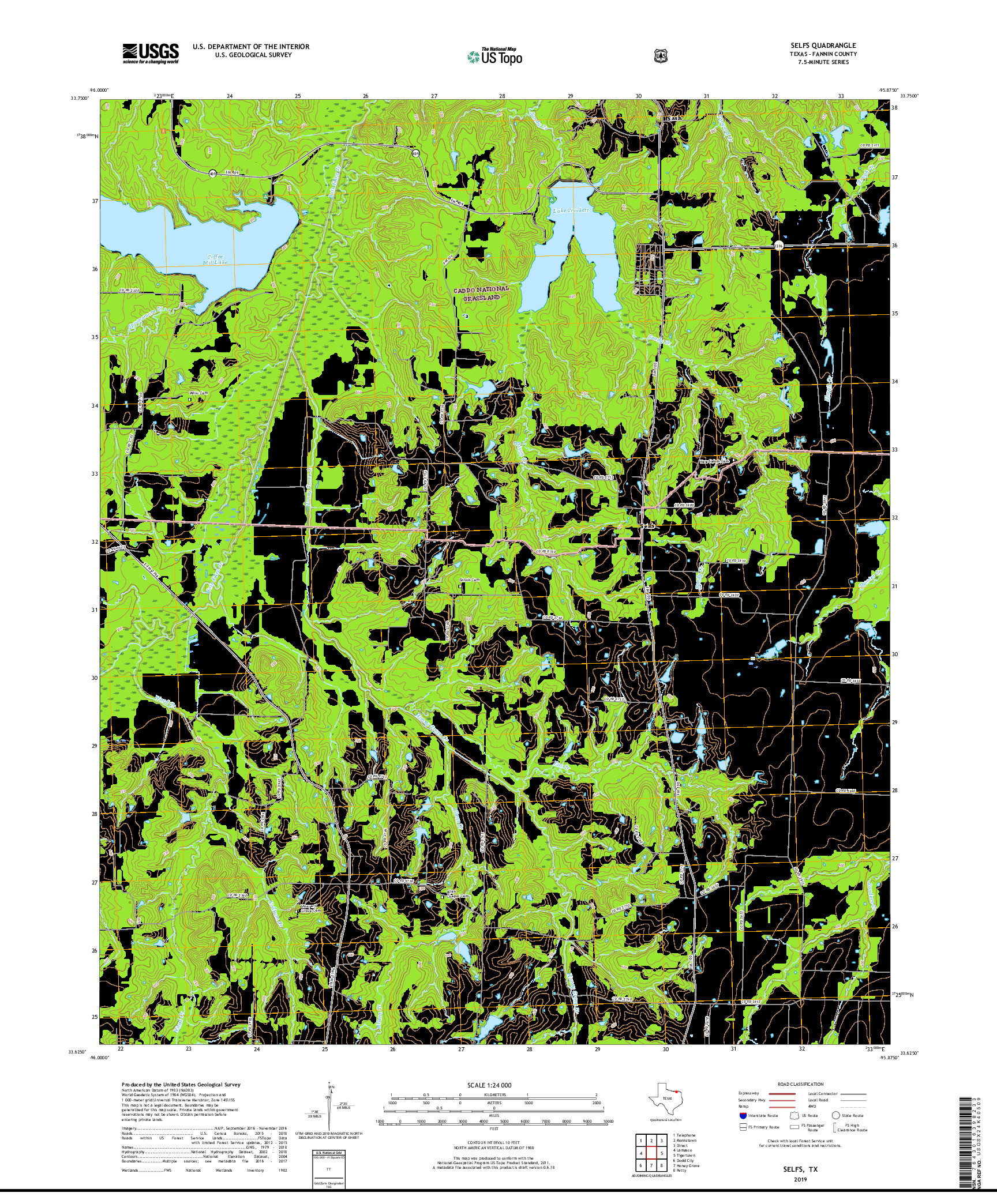 USGS US TOPO 7.5-MINUTE MAP FOR SELFS, TX 2019