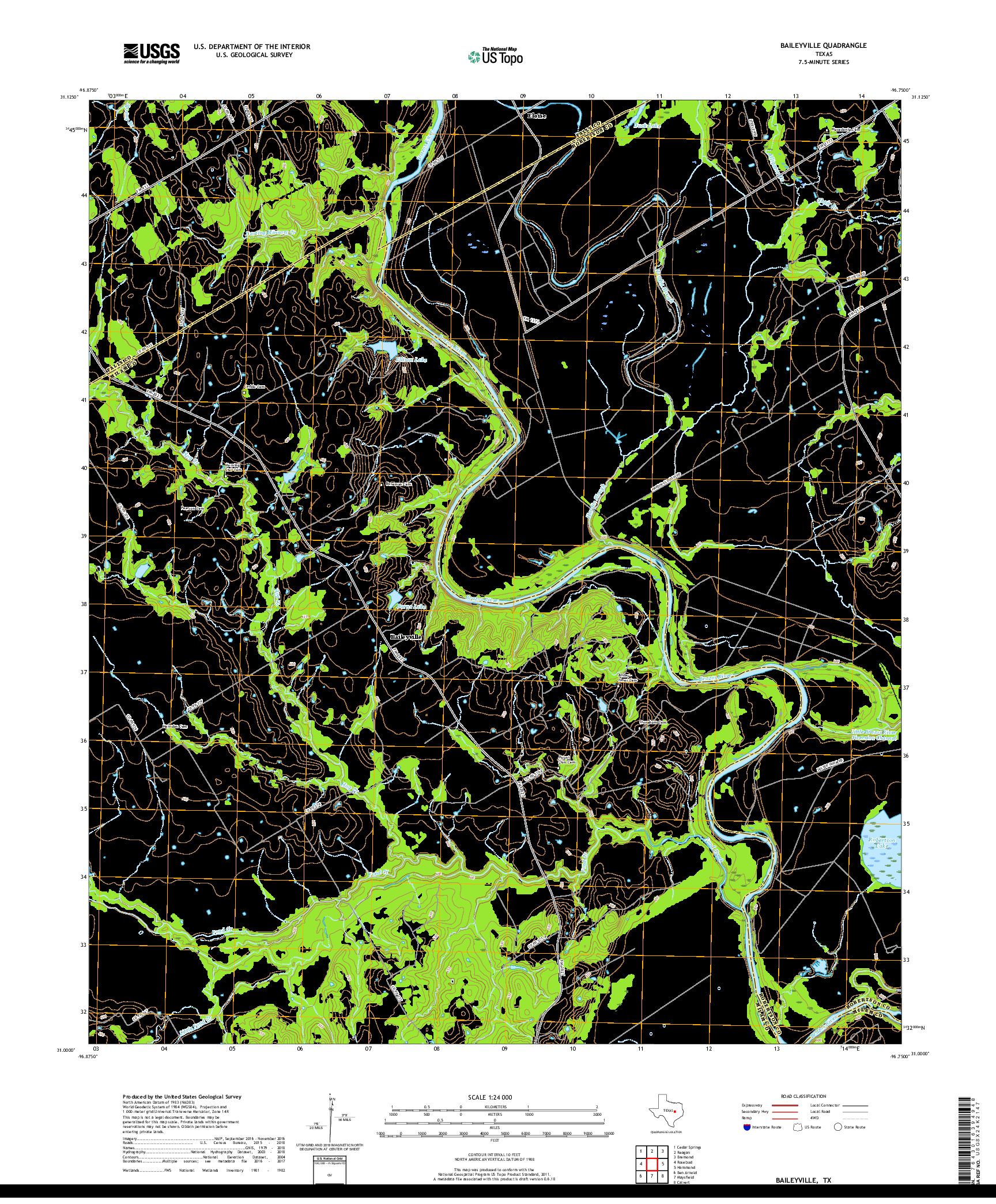 USGS US TOPO 7.5-MINUTE MAP FOR BAILEYVILLE, TX 2019