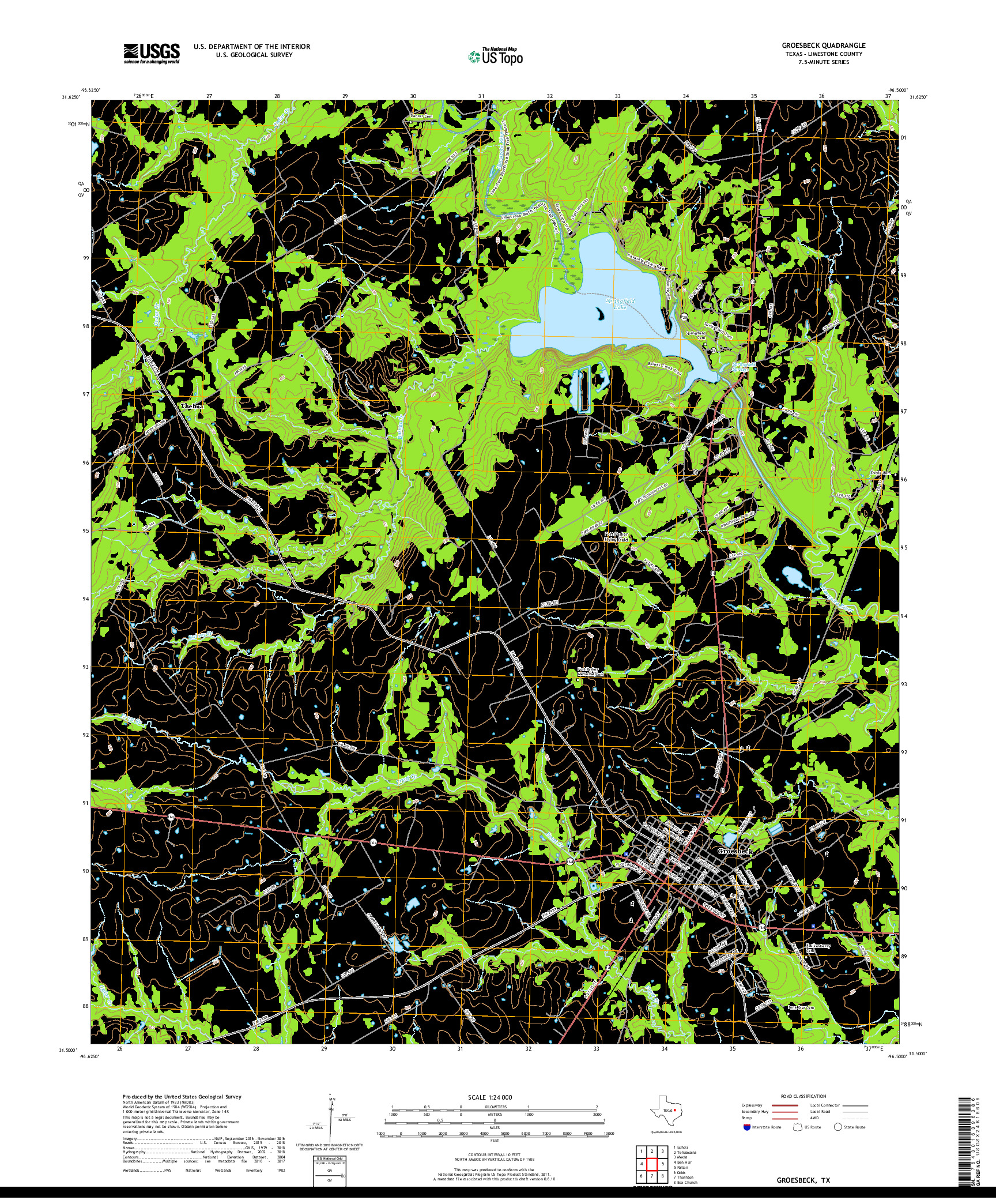 USGS US TOPO 7.5-MINUTE MAP FOR GROESBECK, TX 2019