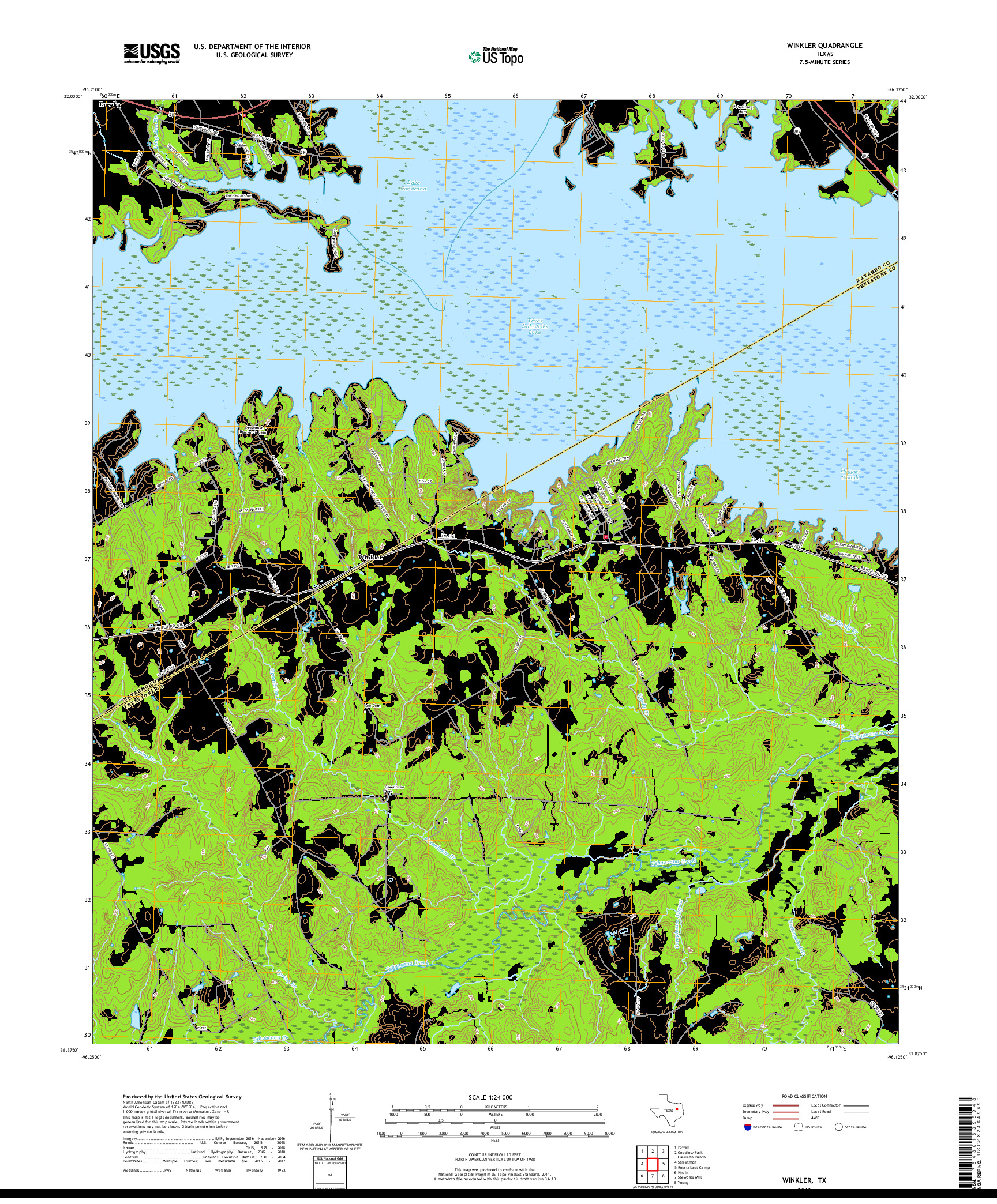 USGS US TOPO 7.5-MINUTE MAP FOR WINKLER, TX 2019