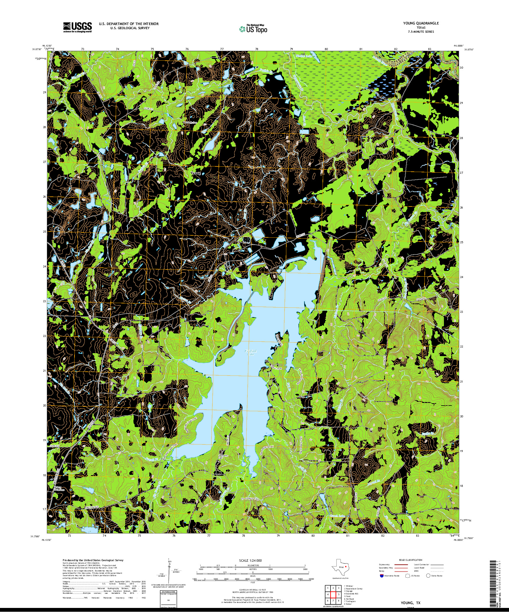 USGS US TOPO 7.5-MINUTE MAP FOR YOUNG, TX 2019