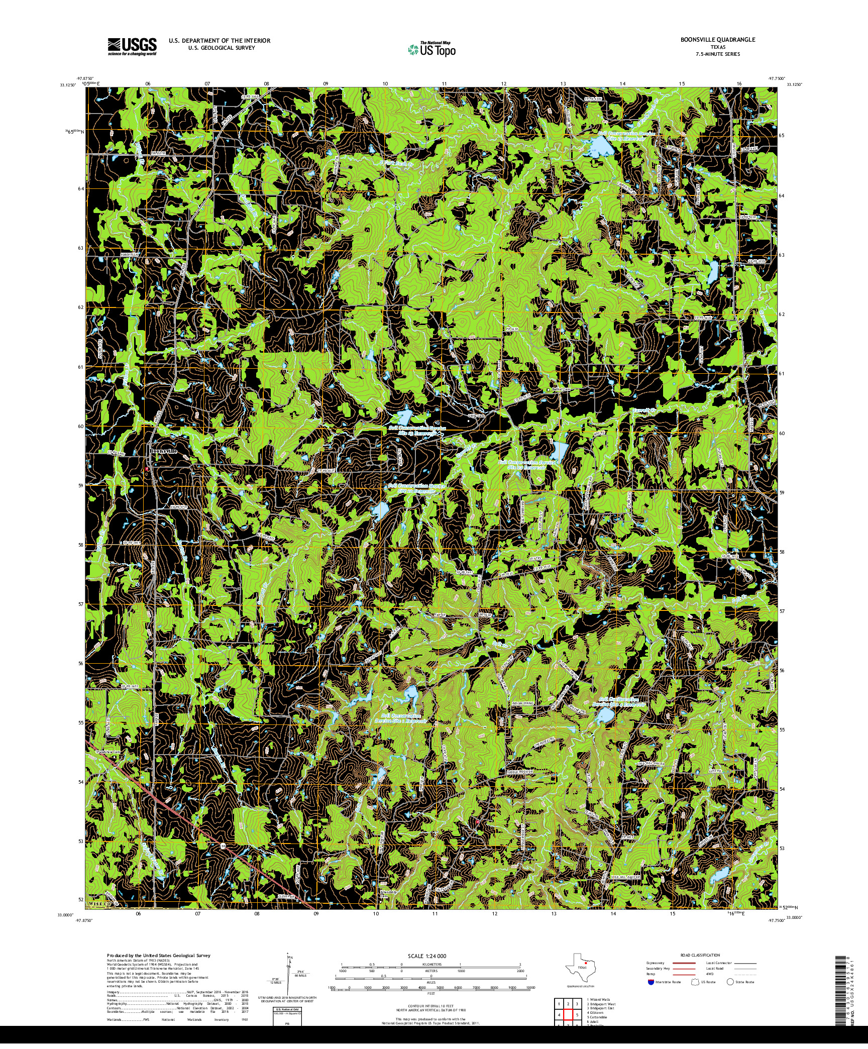 USGS US TOPO 7.5-MINUTE MAP FOR BOONSVILLE, TX 2019