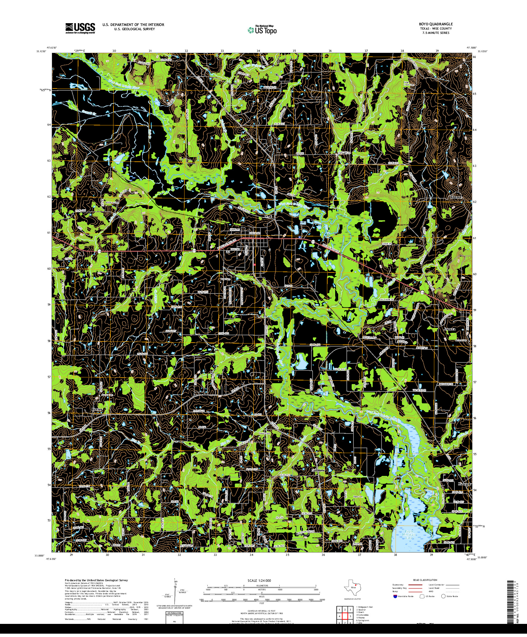 USGS US TOPO 7.5-MINUTE MAP FOR BOYD, TX 2019