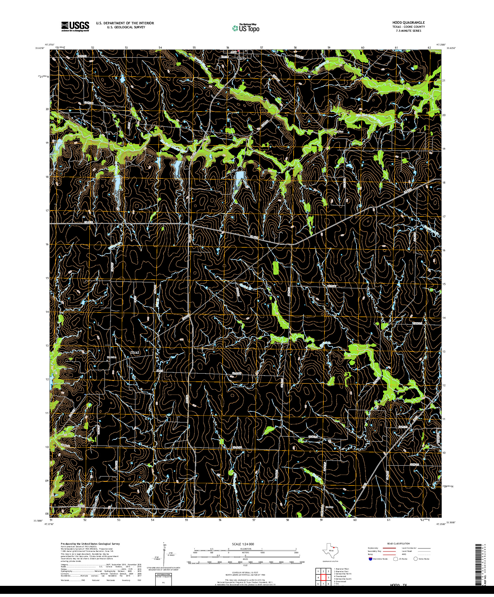 USGS US TOPO 7.5-MINUTE MAP FOR HOOD, TX 2019