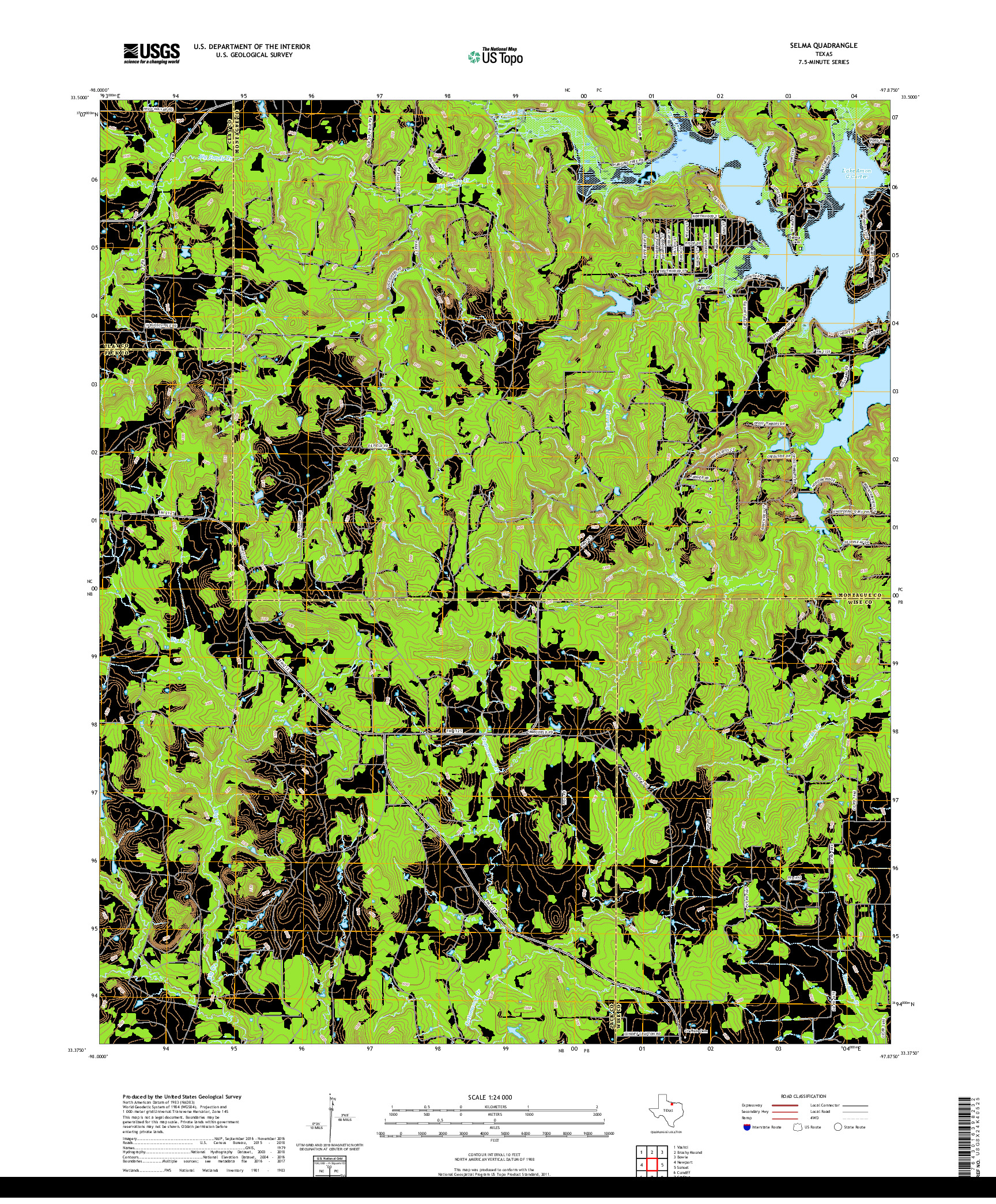 USGS US TOPO 7.5-MINUTE MAP FOR SELMA, TX 2019