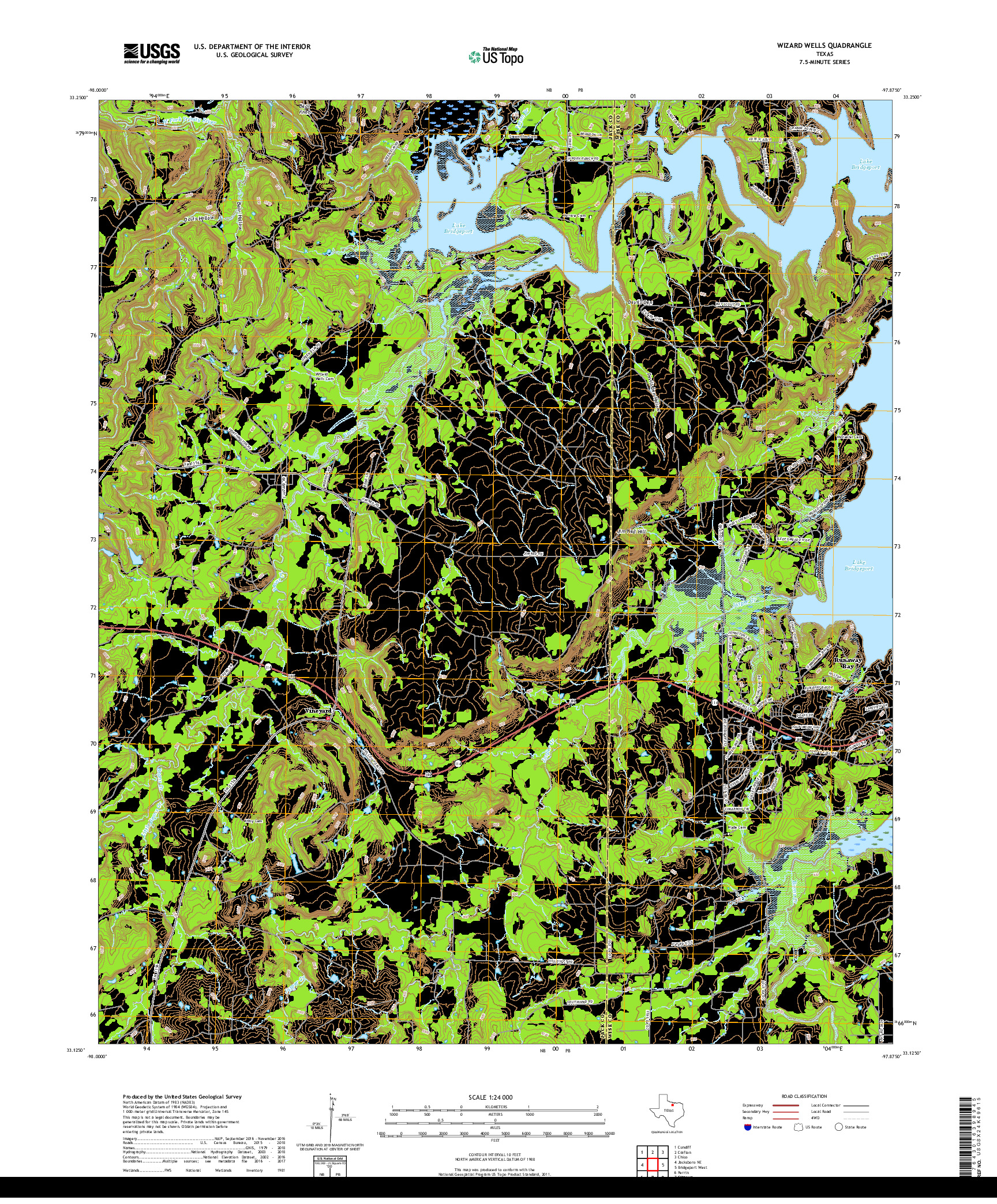 USGS US TOPO 7.5-MINUTE MAP FOR WIZARD WELLS, TX 2019