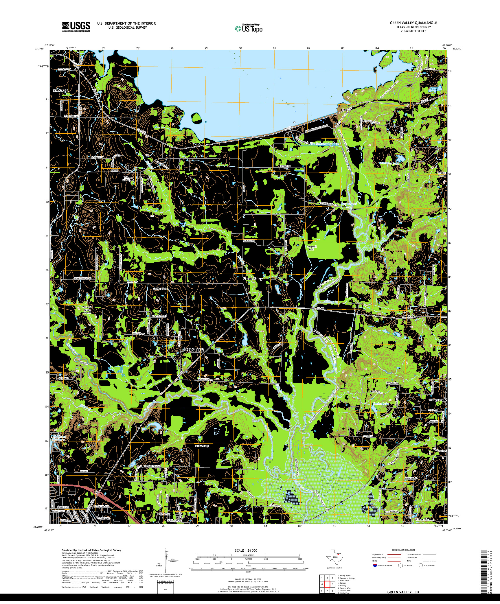 USGS US TOPO 7.5-MINUTE MAP FOR GREEN VALLEY, TX 2019