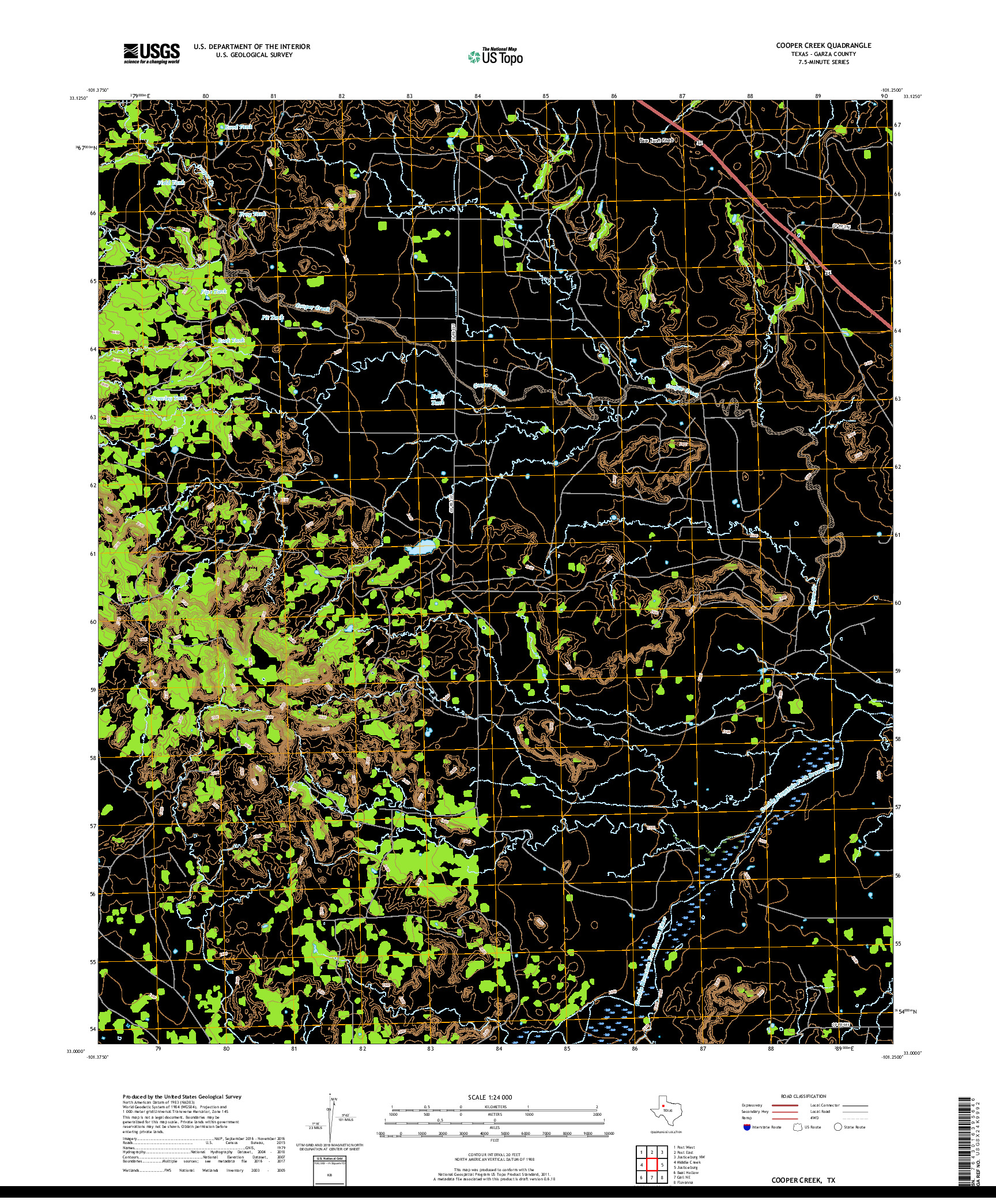 USGS US TOPO 7.5-MINUTE MAP FOR COOPER CREEK, TX 2019