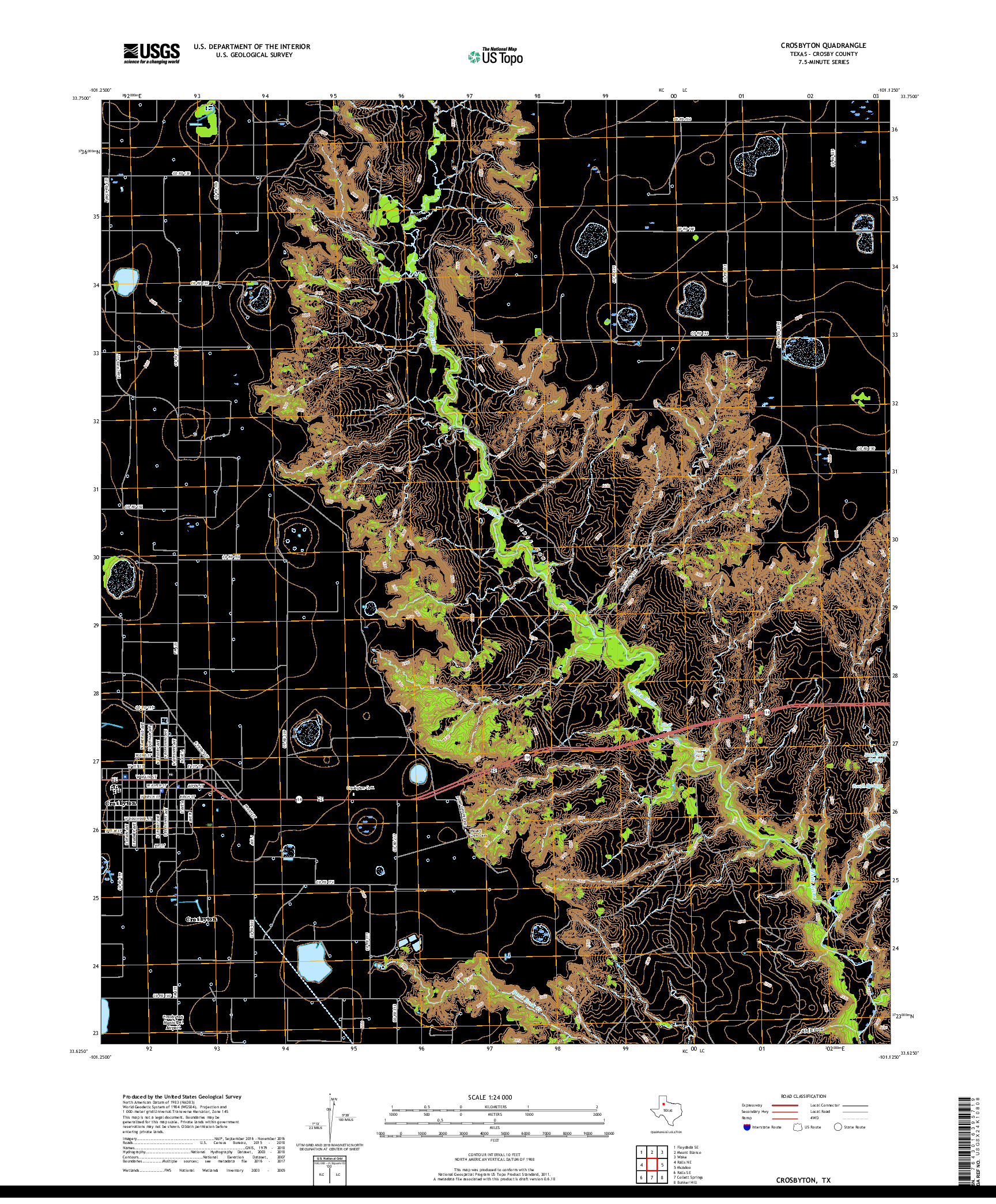 USGS US TOPO 7.5-MINUTE MAP FOR CROSBYTON, TX 2019