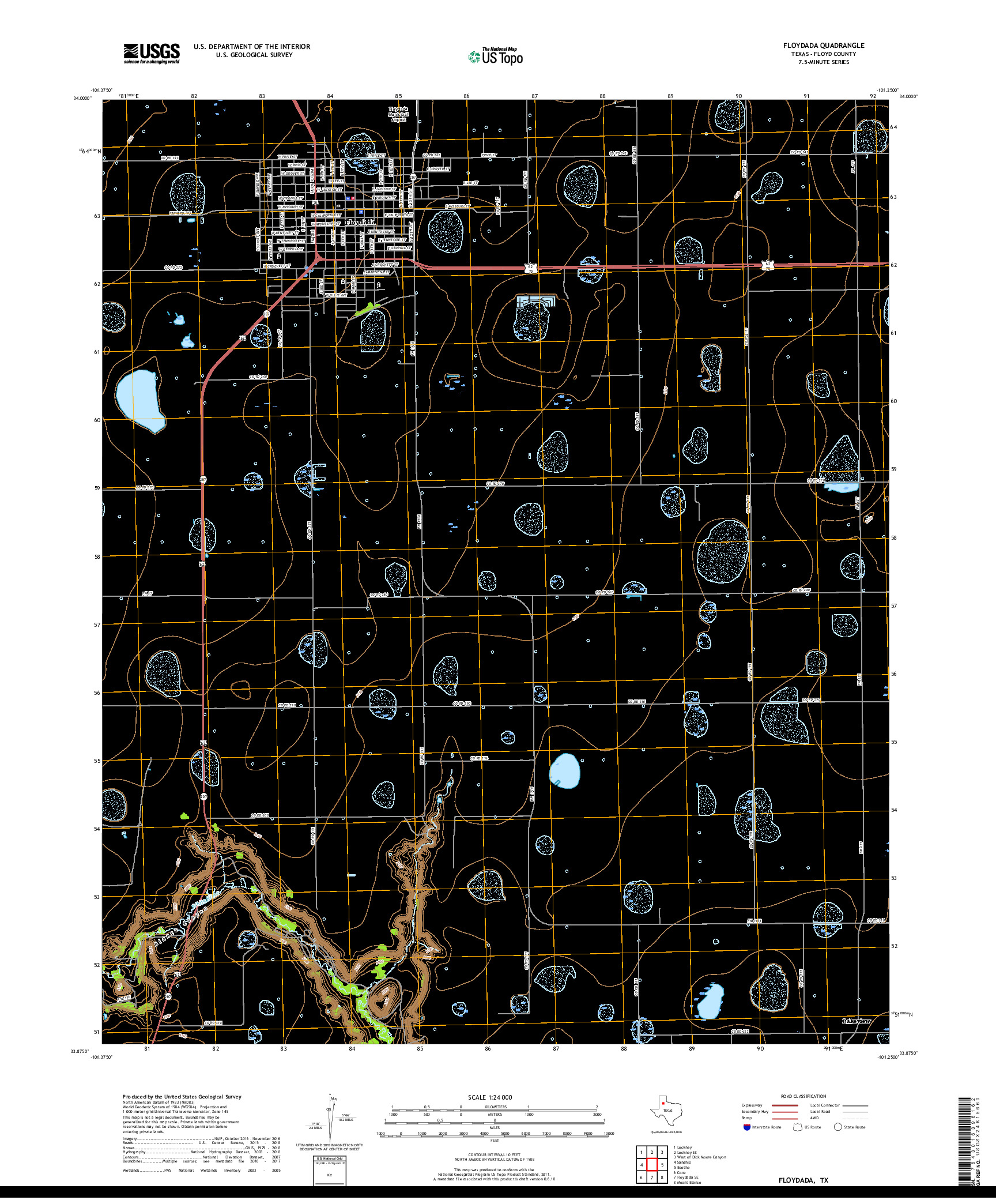 USGS US TOPO 7.5-MINUTE MAP FOR FLOYDADA, TX 2019