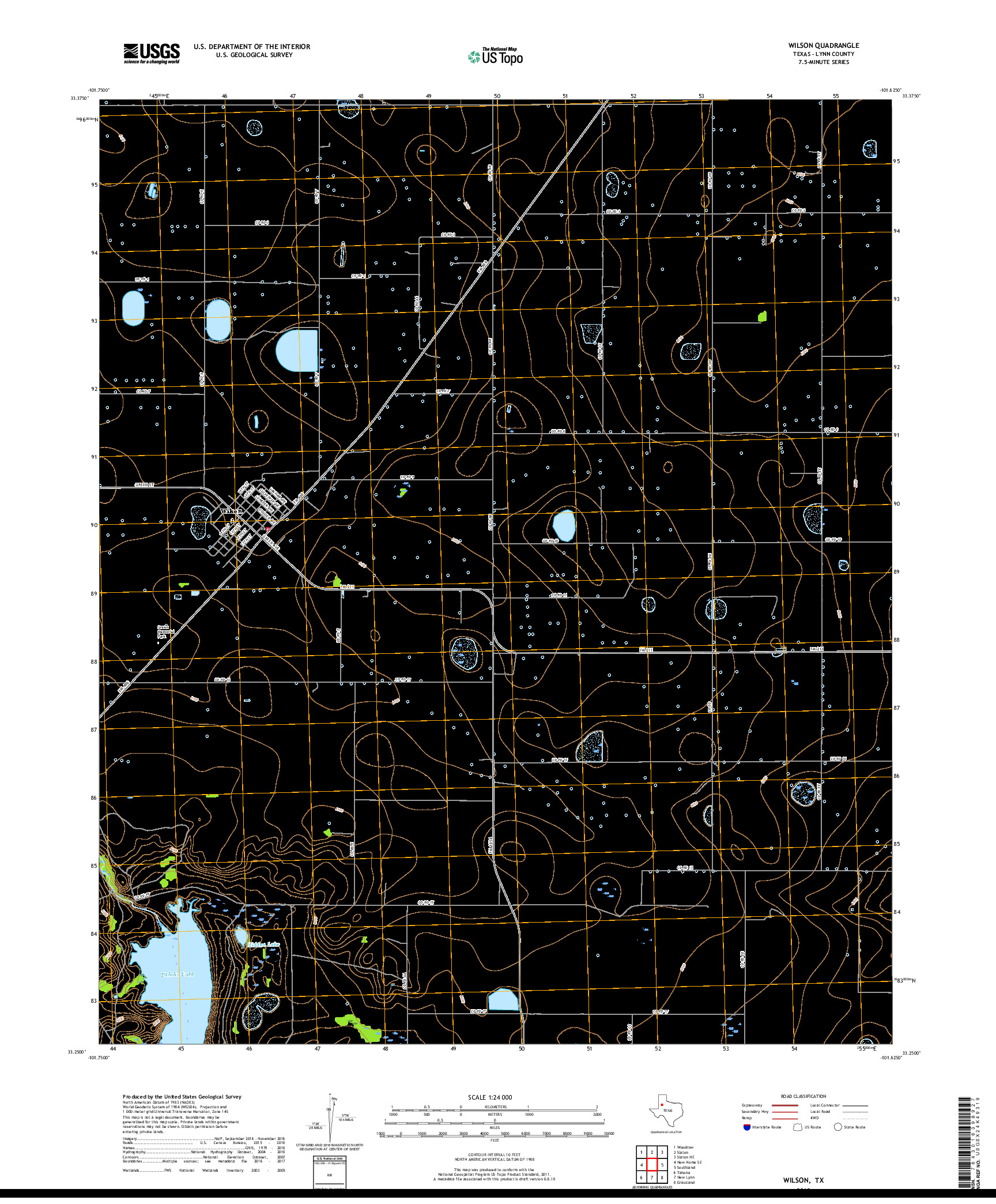 USGS US TOPO 7.5-MINUTE MAP FOR WILSON, TX 2019