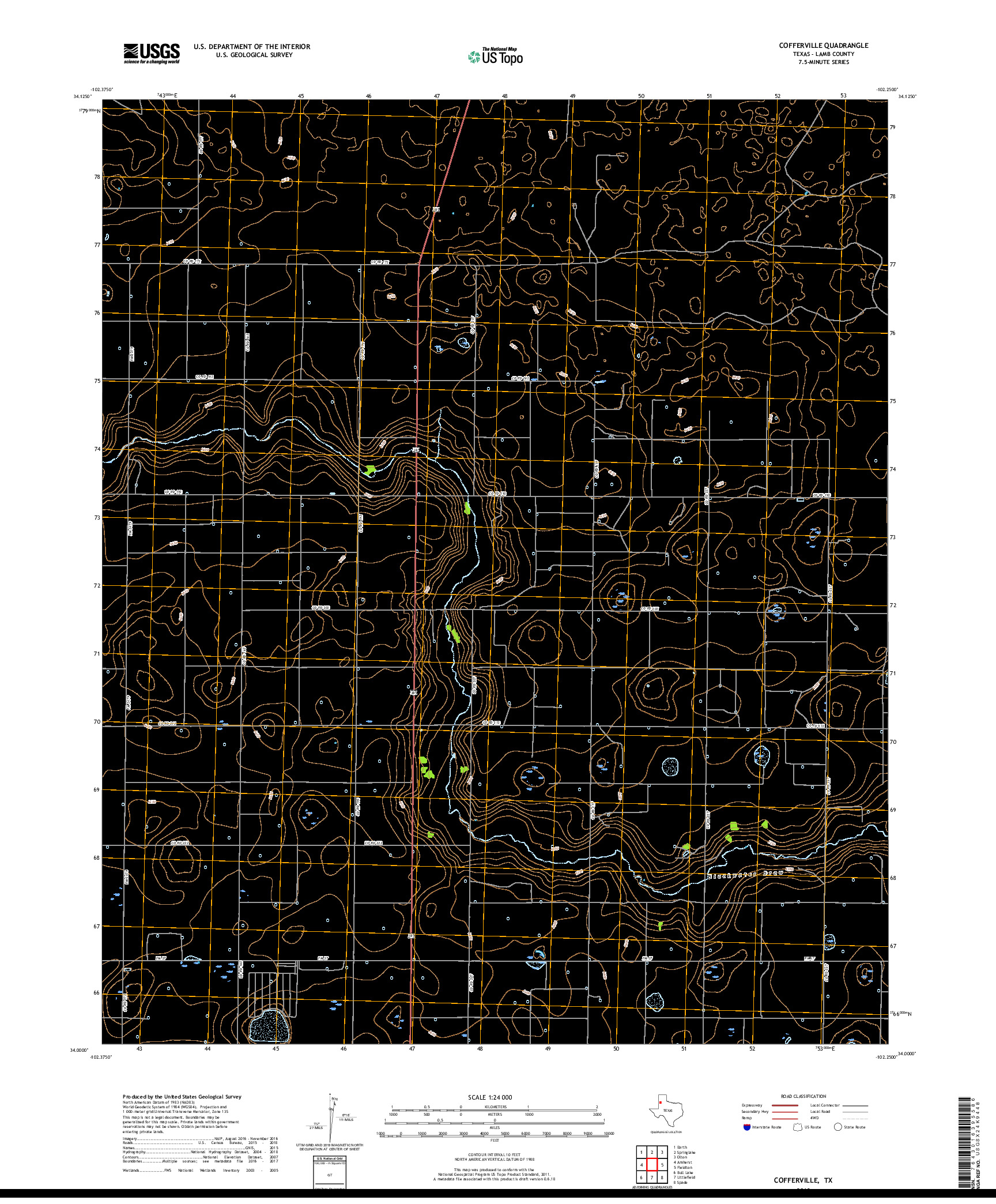 USGS US TOPO 7.5-MINUTE MAP FOR COFFERVILLE, TX 2019