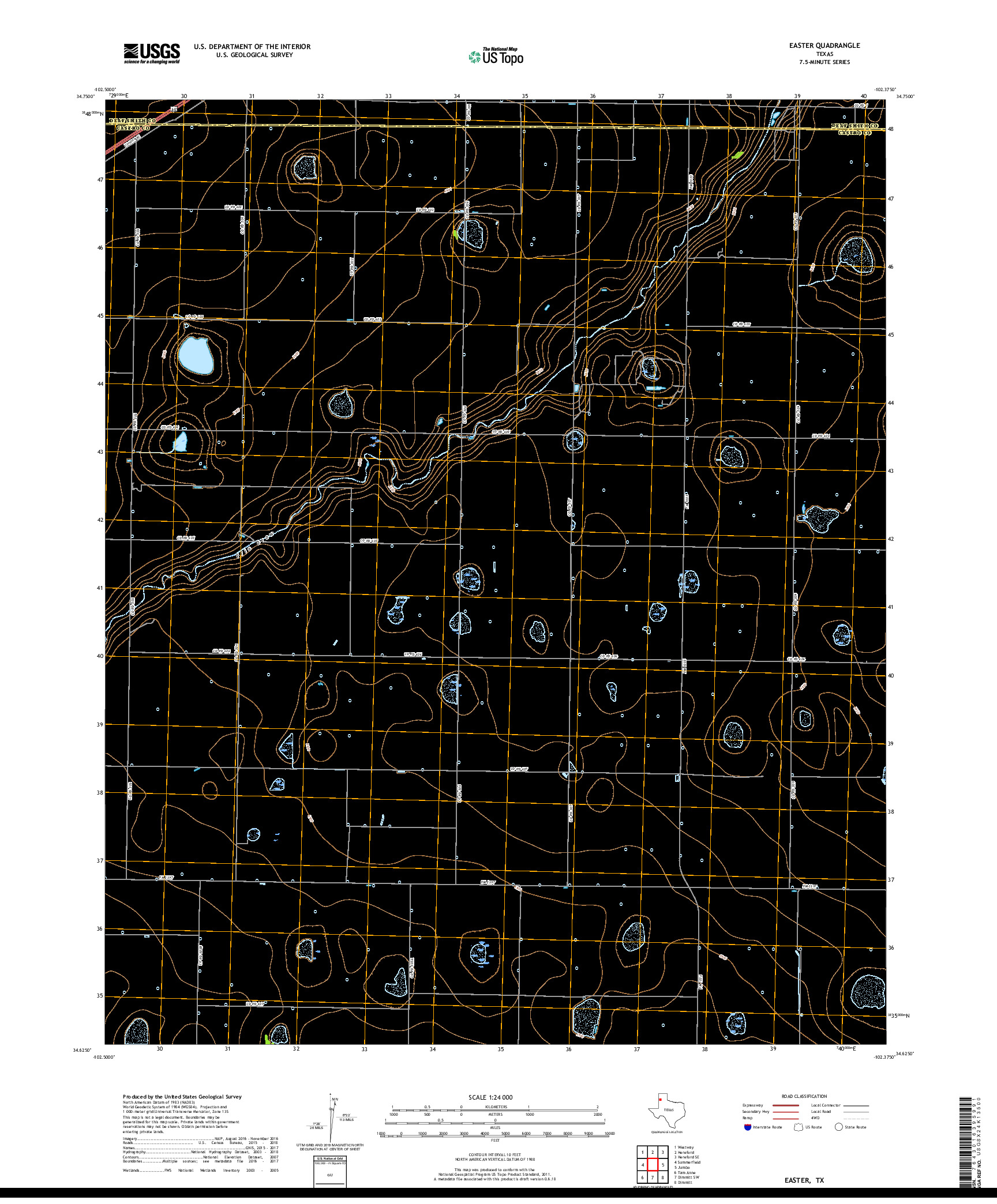 USGS US TOPO 7.5-MINUTE MAP FOR EASTER, TX 2019