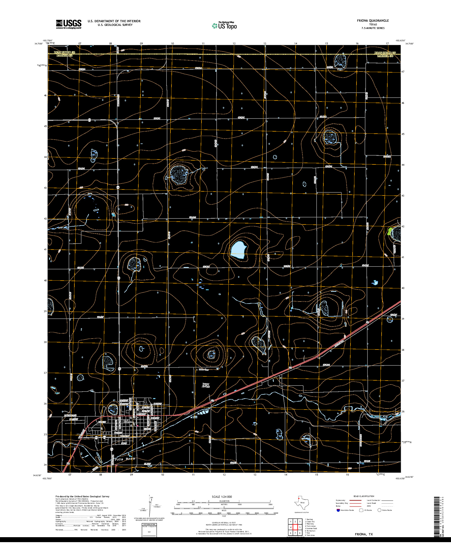 USGS US TOPO 7.5-MINUTE MAP FOR FRIONA, TX 2019