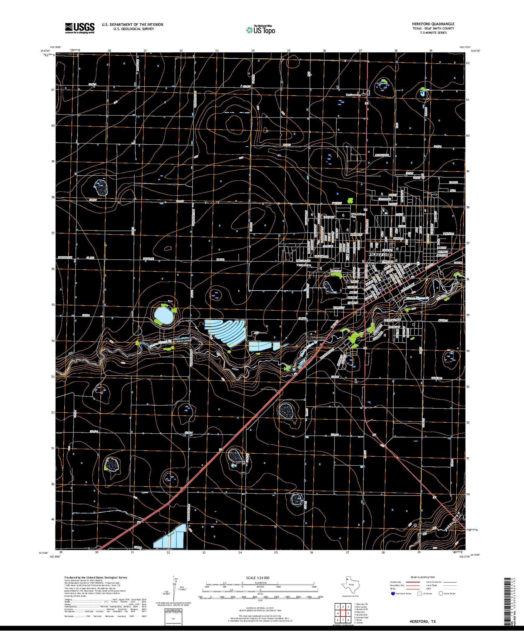 USGS US TOPO 7.5-MINUTE MAP FOR HEREFORD, TX 2019