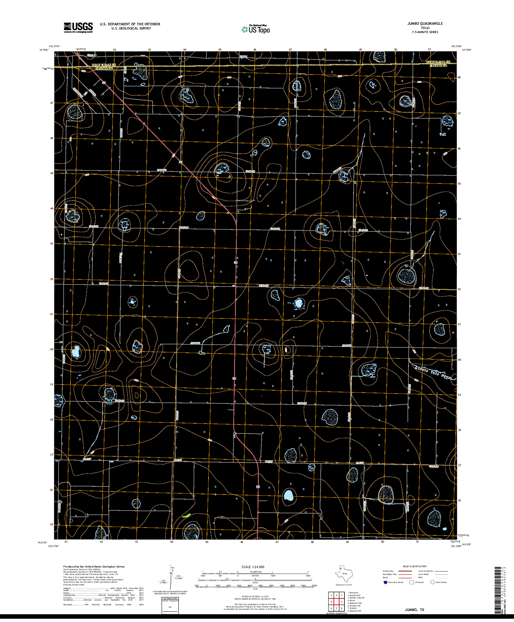 USGS US TOPO 7.5-MINUTE MAP FOR JUMBO, TX 2019