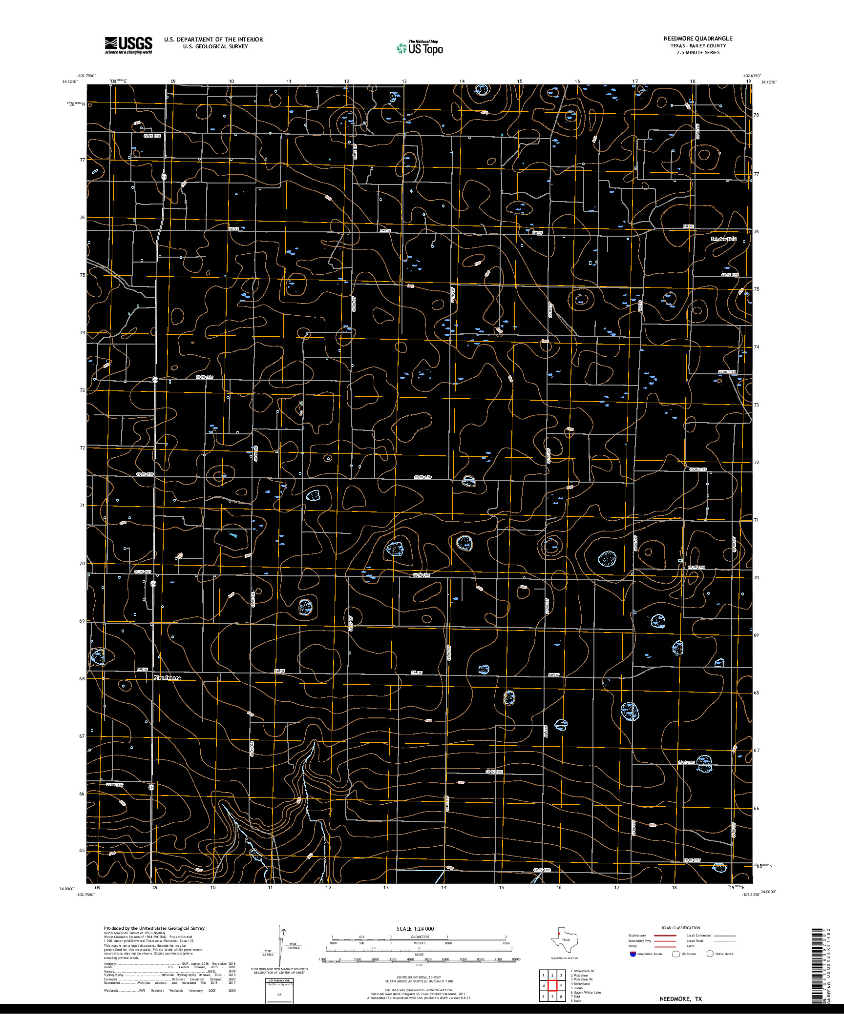 USGS US TOPO 7.5-MINUTE MAP FOR NEEDMORE, TX 2019