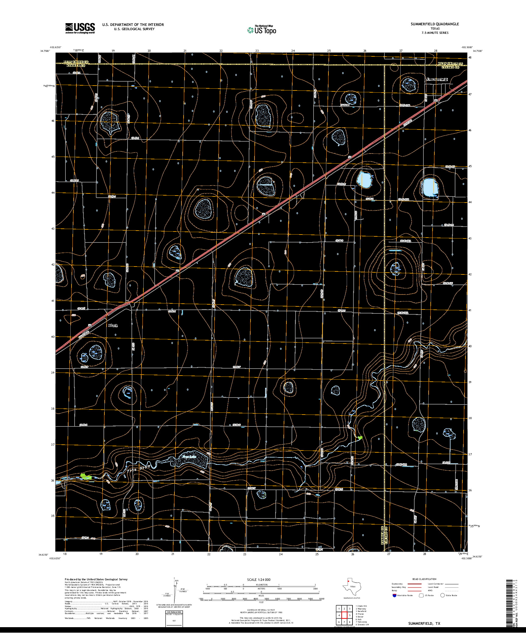 USGS US TOPO 7.5-MINUTE MAP FOR SUMMERFIELD, TX 2019