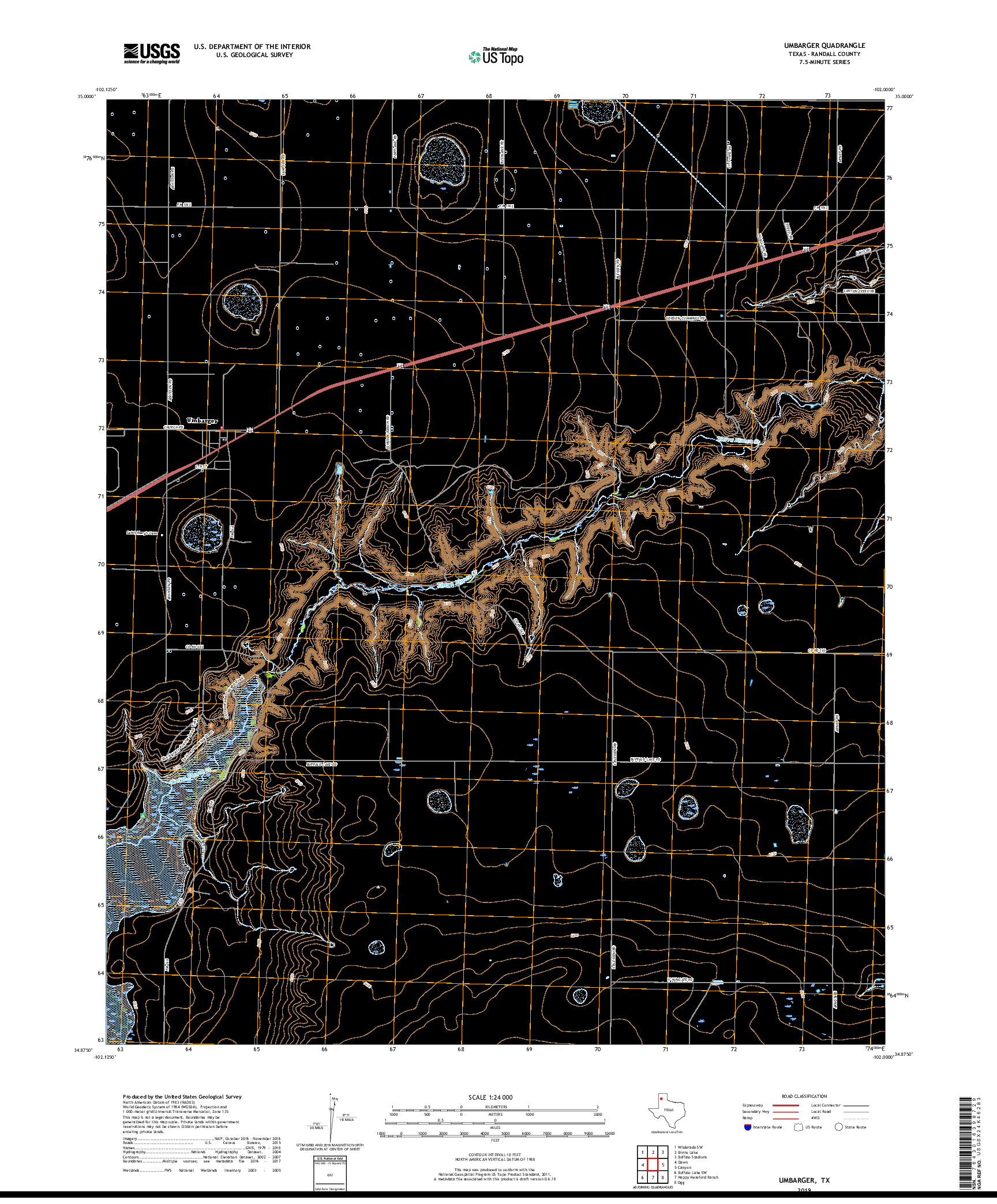 USGS US TOPO 7.5-MINUTE MAP FOR UMBARGER, TX 2019