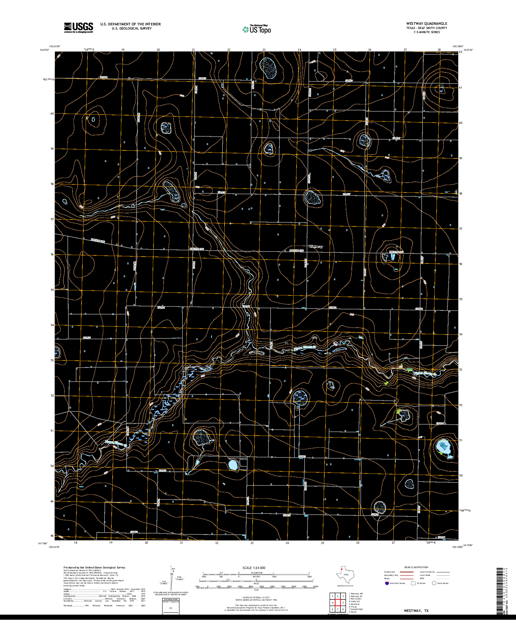 USGS US TOPO 7.5-MINUTE MAP FOR WESTWAY, TX 2019