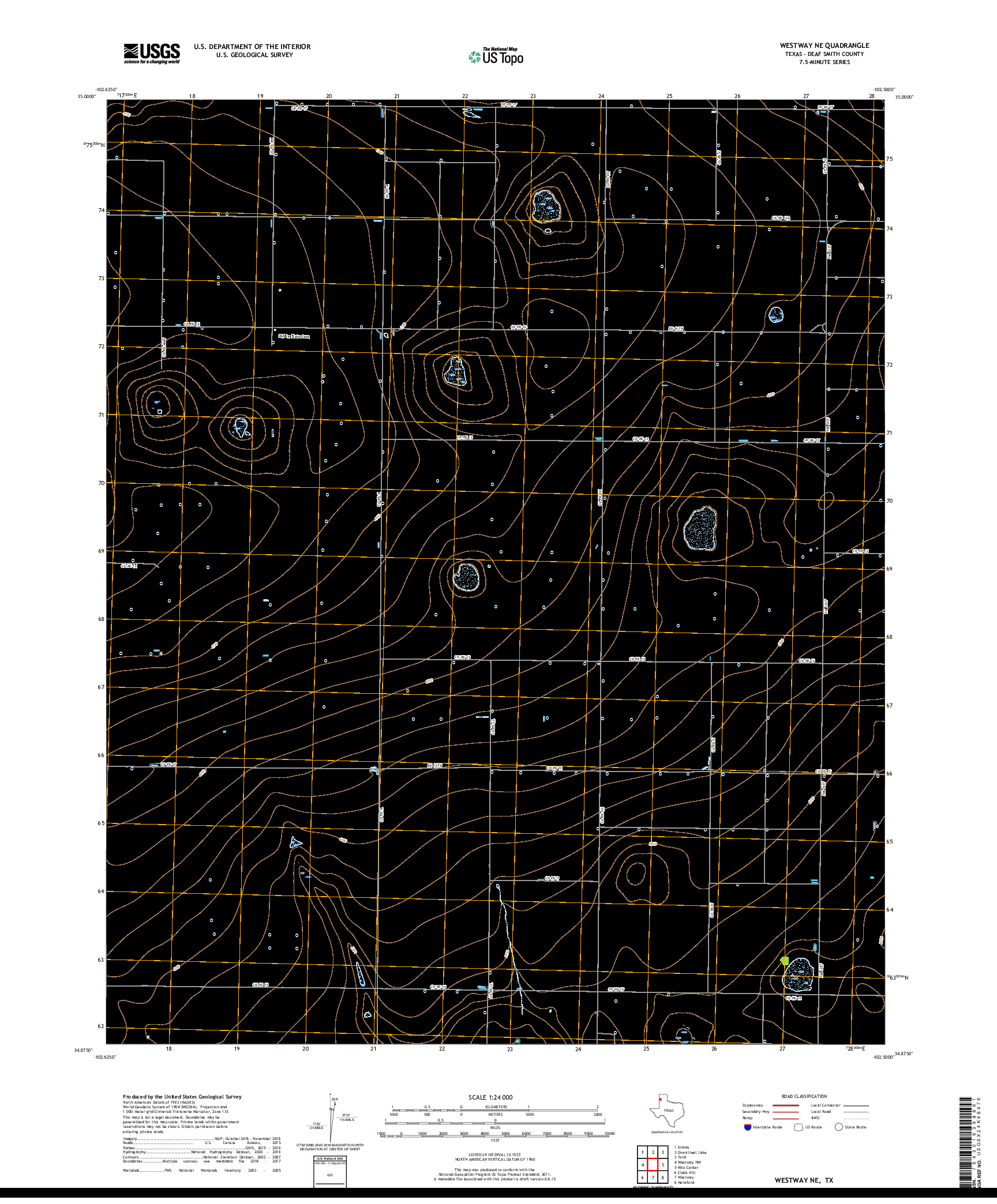 USGS US TOPO 7.5-MINUTE MAP FOR WESTWAY NE, TX 2019