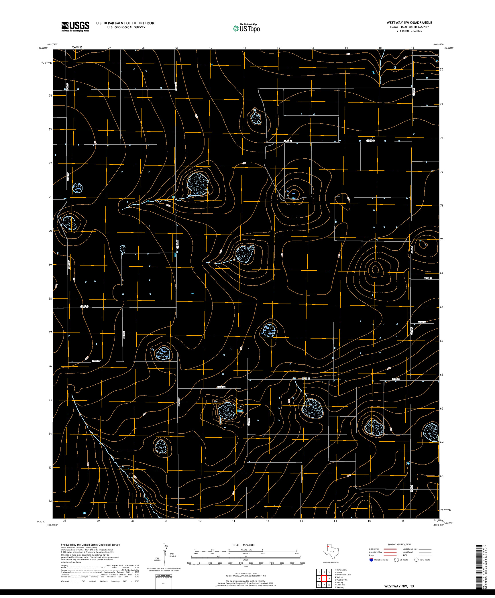 USGS US TOPO 7.5-MINUTE MAP FOR WESTWAY NW, TX 2019