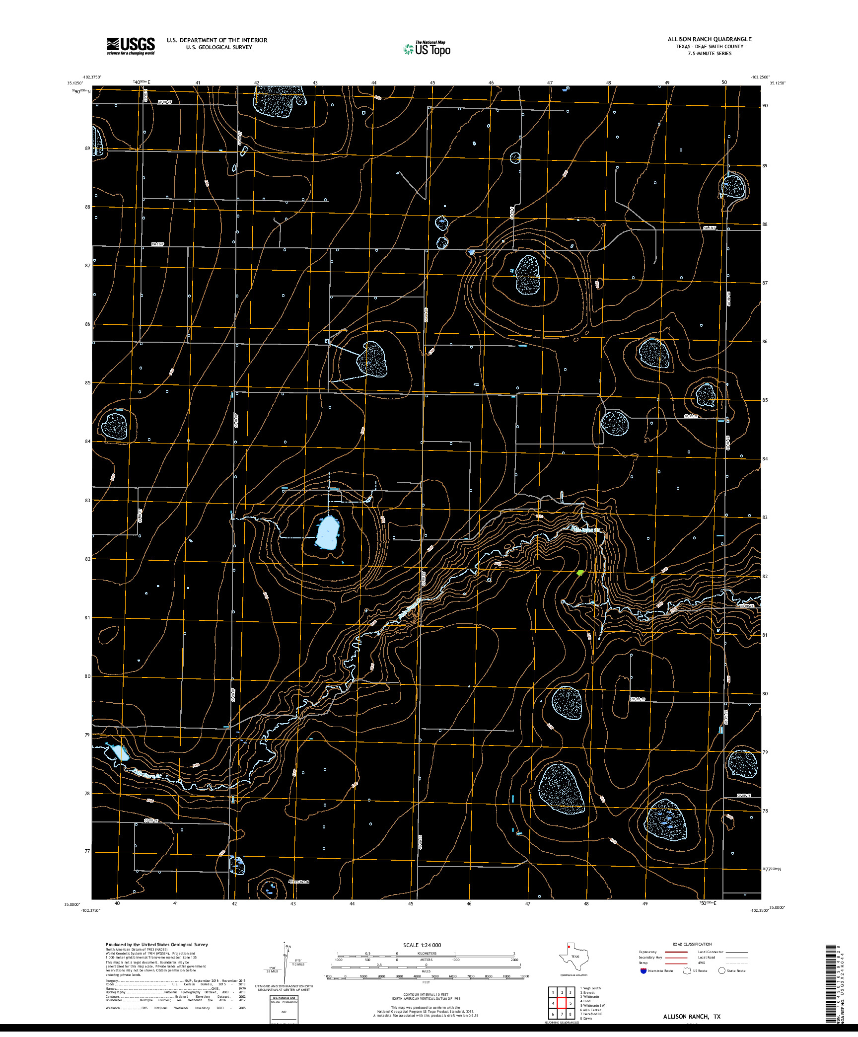 USGS US TOPO 7.5-MINUTE MAP FOR ALLISON RANCH, TX 2019