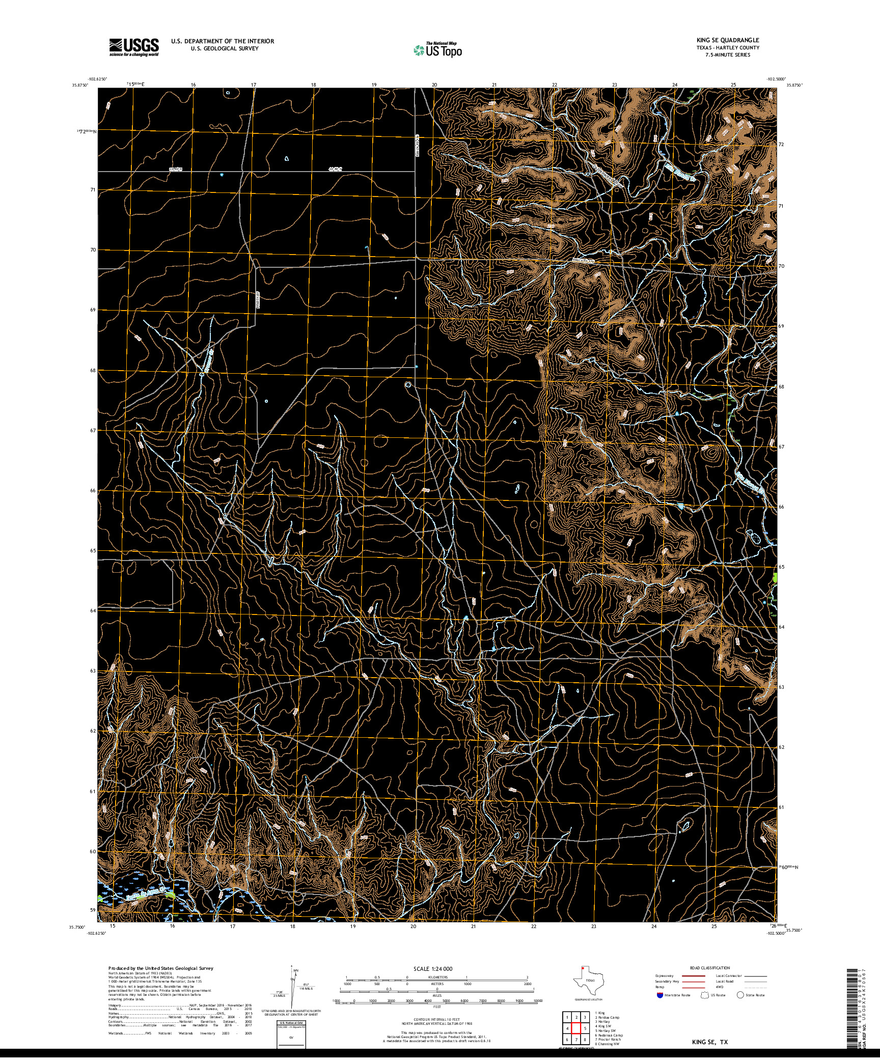 USGS US TOPO 7.5-MINUTE MAP FOR KING SE, TX 2019