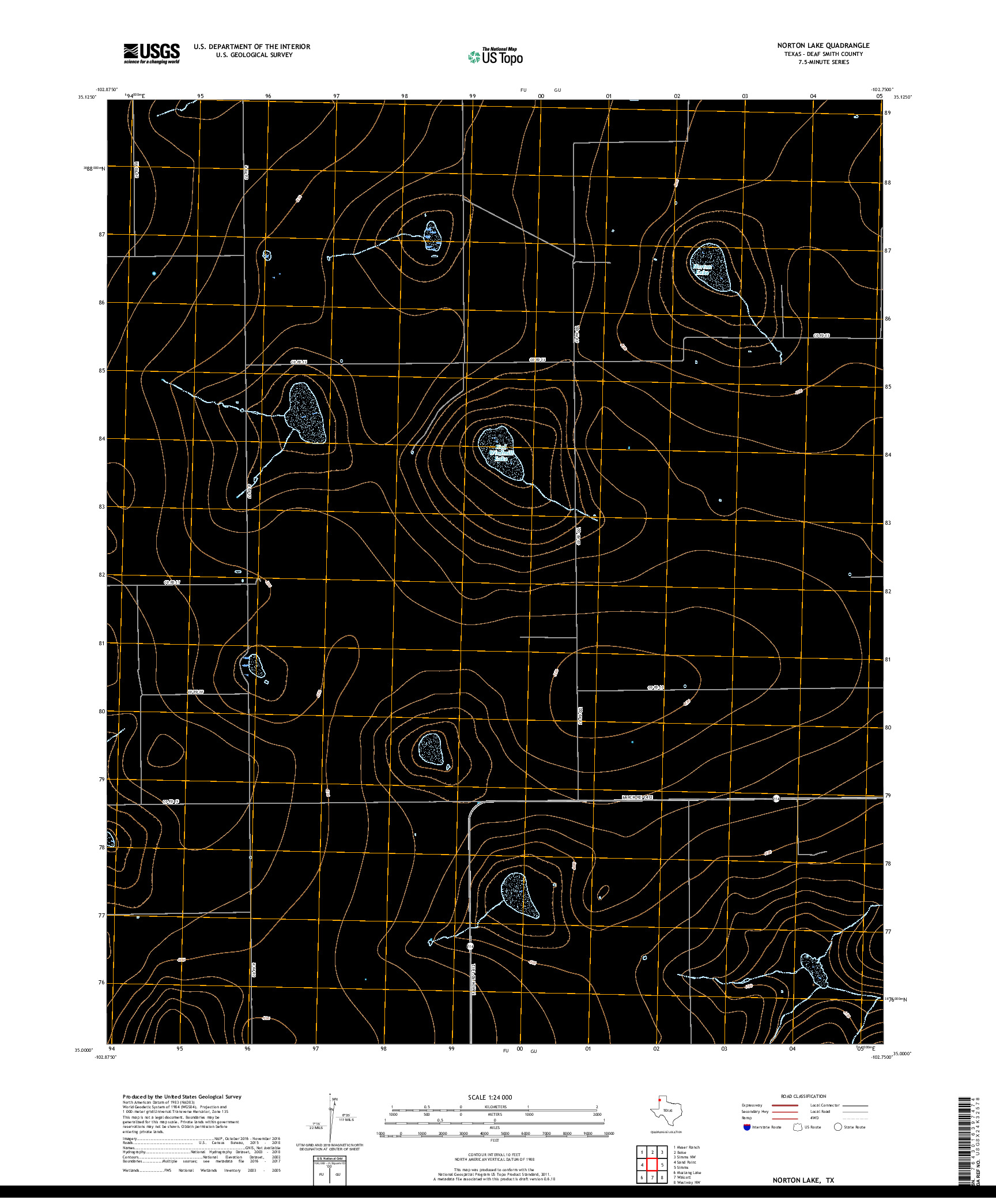 USGS US TOPO 7.5-MINUTE MAP FOR NORTON LAKE, TX 2019