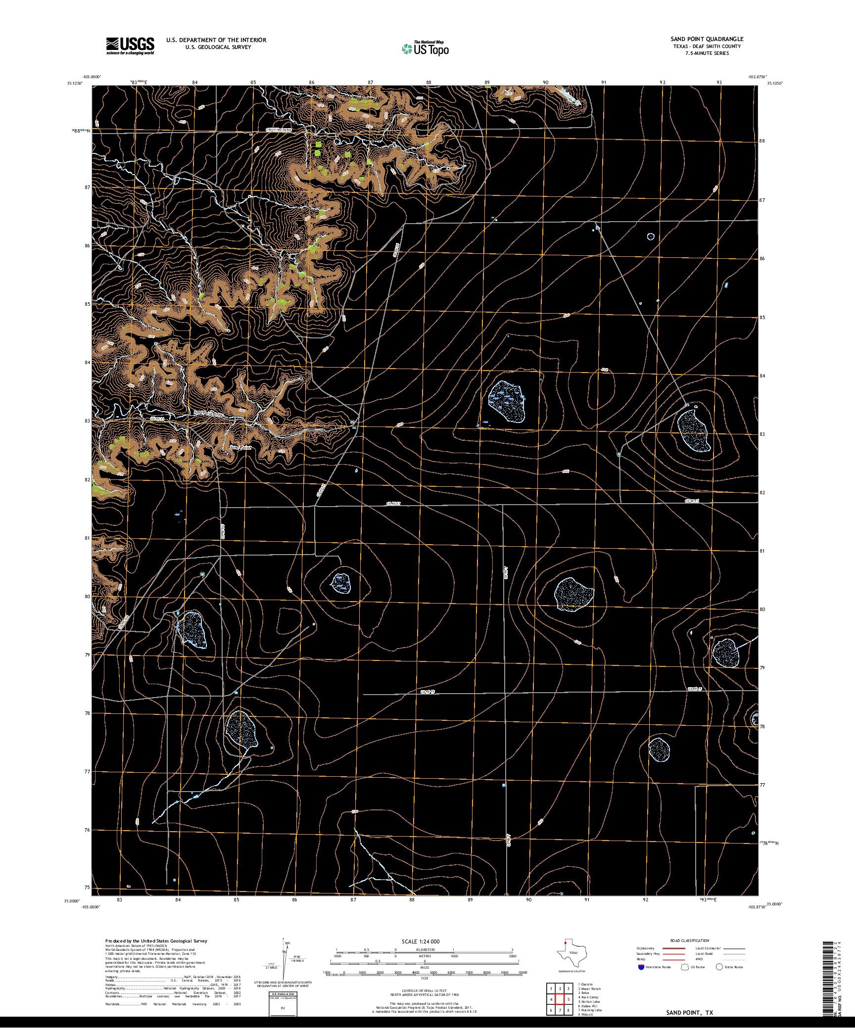 USGS US TOPO 7.5-MINUTE MAP FOR SAND POINT, TX 2019