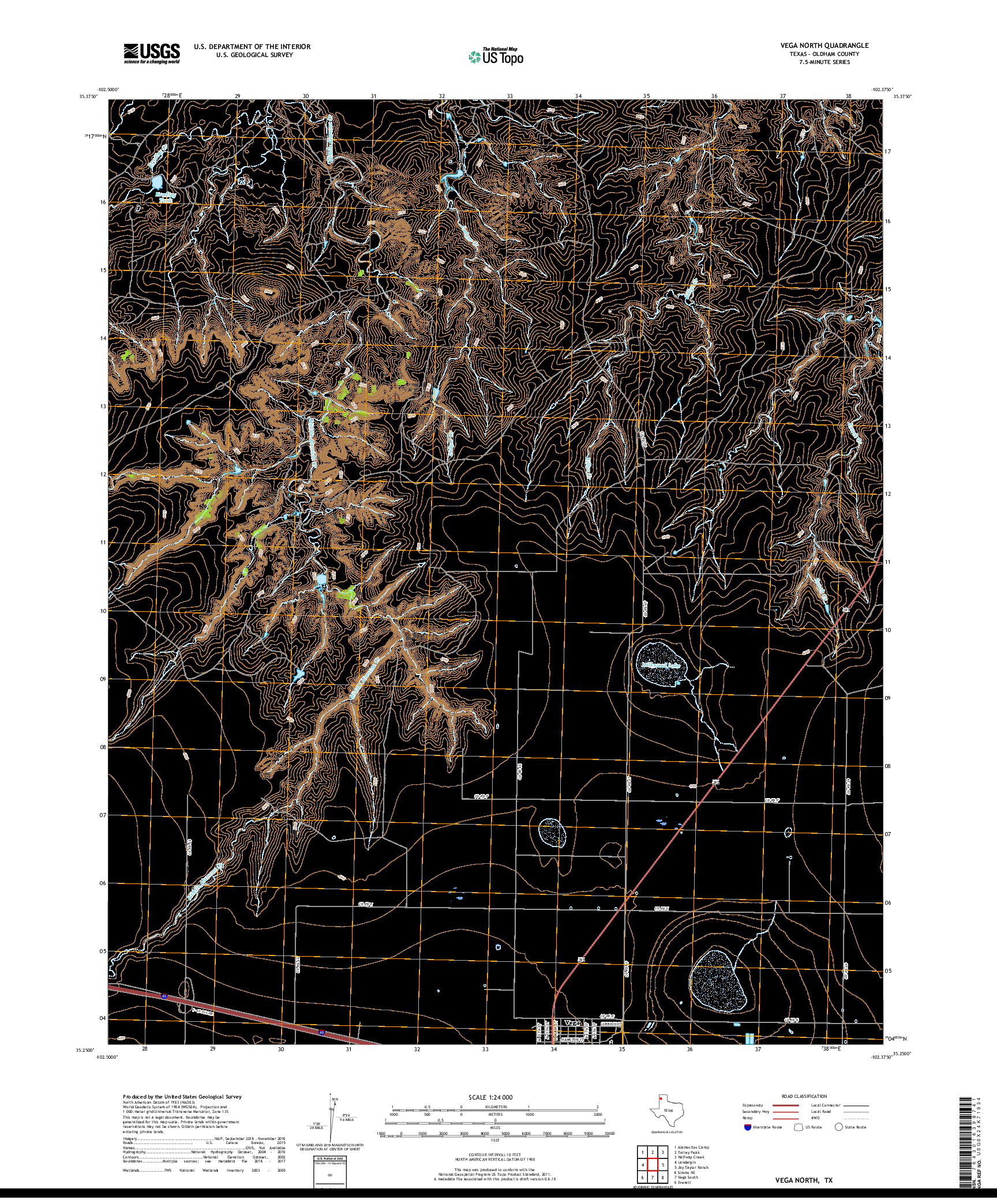USGS US TOPO 7.5-MINUTE MAP FOR VEGA NORTH, TX 2019